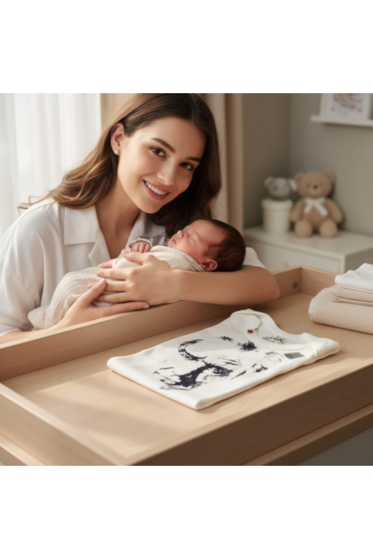 Baby&Baby Atatürk Hediyeli Kısa Kol Çıtçıtlı Pamuk Unisex Bebek Body fotoğrafı 3 (önizleme)