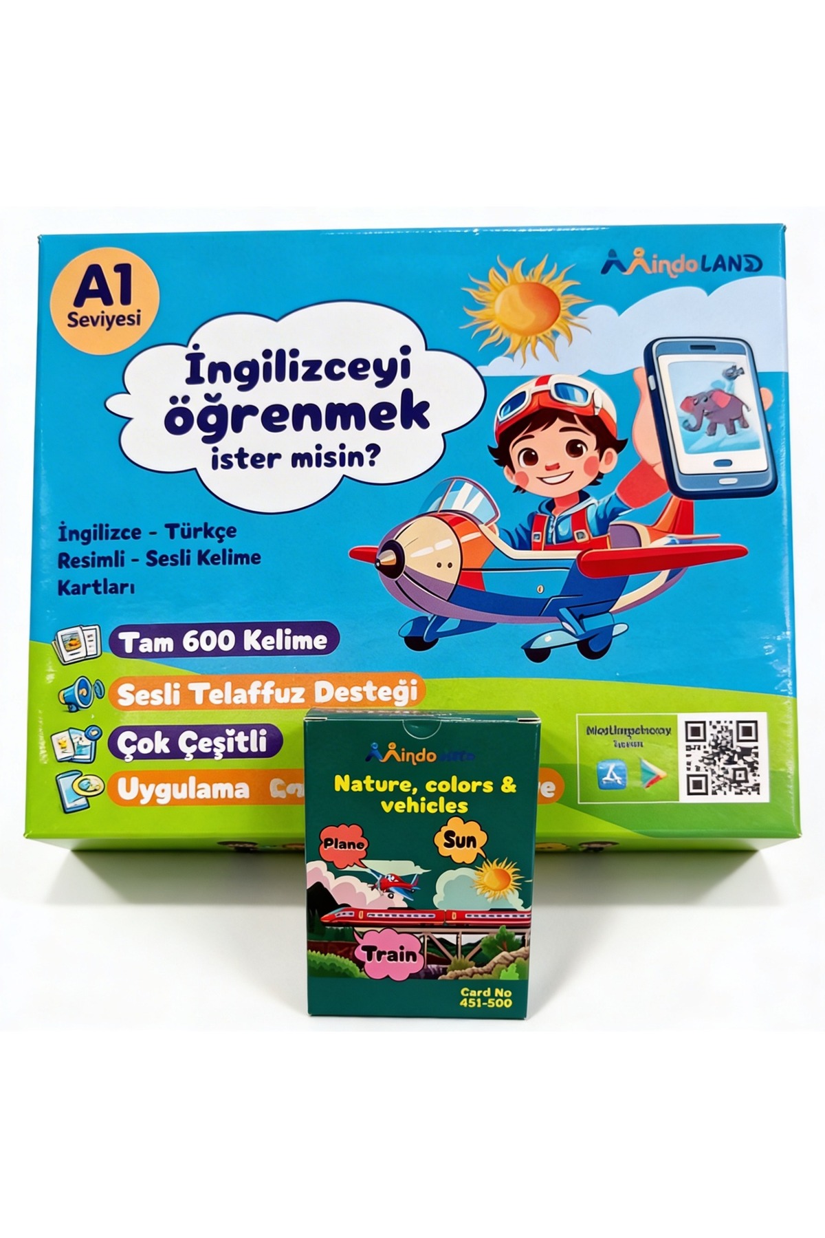 mindoland A1 İngilizce Konuşma Seti–Mobil Uygulamalı ingilizce seti QR Kodlu Sesli ingilizce kelime Kartları fotoğrafı 6 (önizleme)