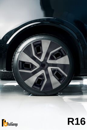 PackGar Renault Araçlar ile Uyumlu 16 İnç Jant Kapağı (4 ADET) Siyah Füme C114