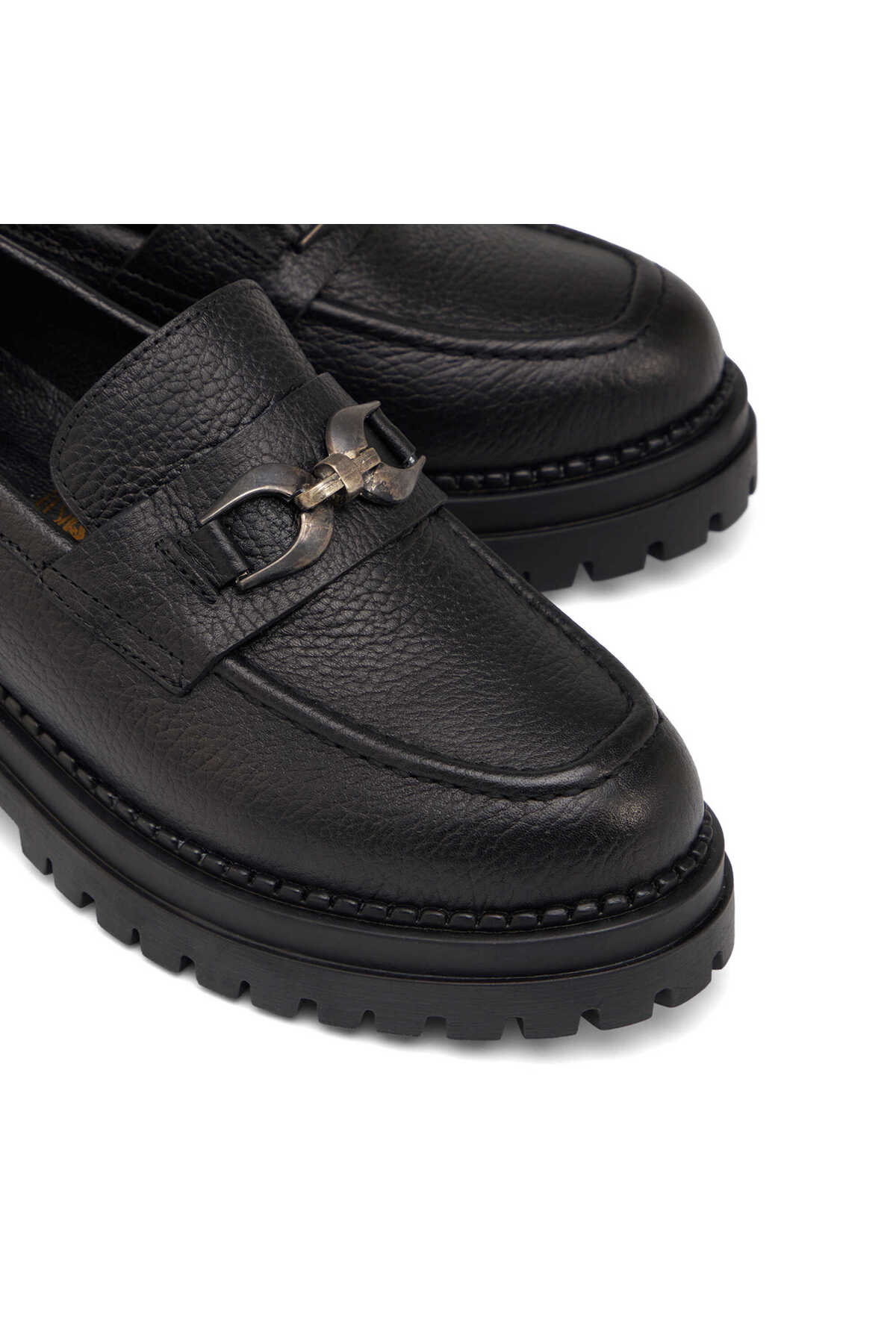 Tergan  Siyah Hakiki Deri Kadın Loafer - K25S1AY68541-A41 - Görsel 3