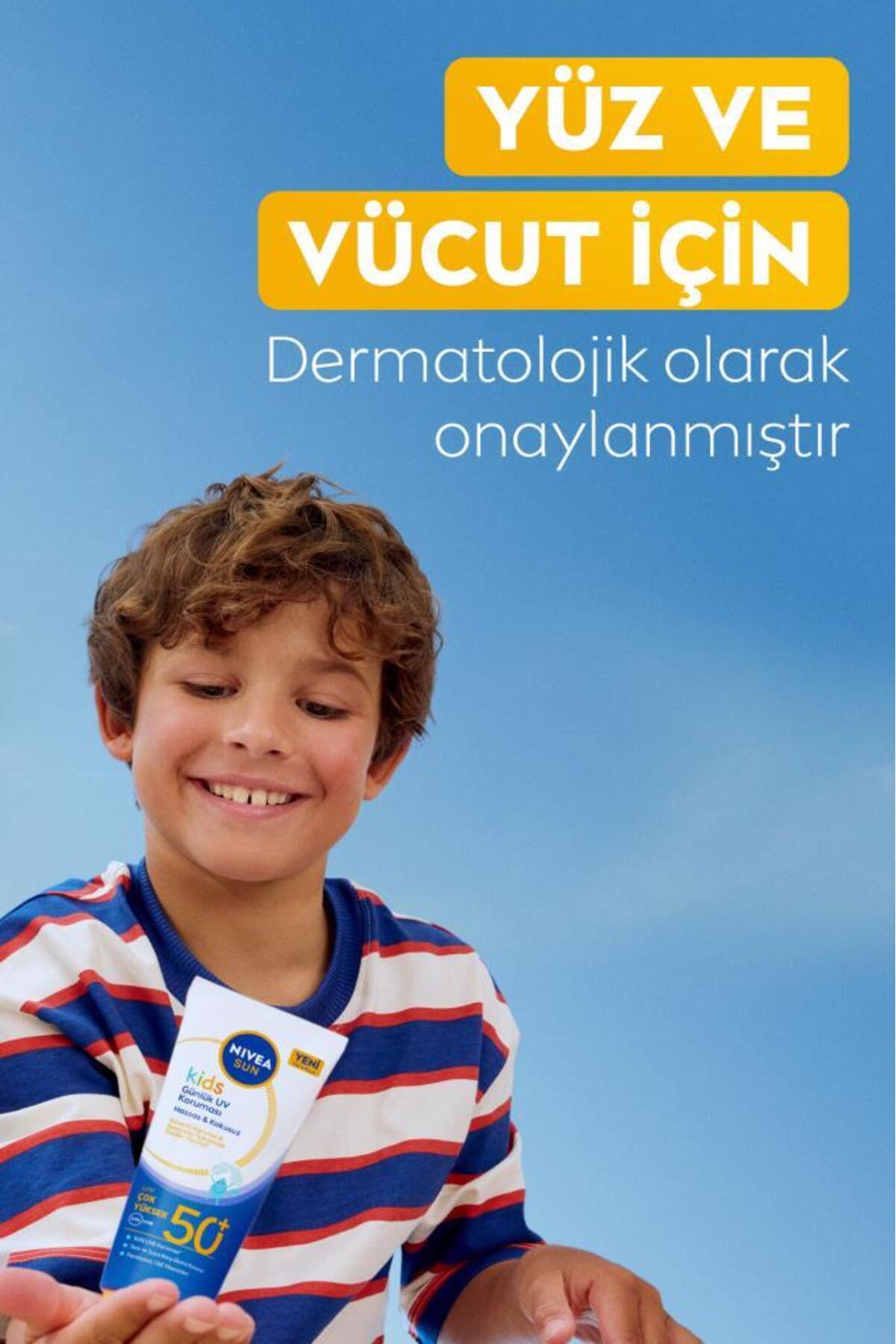 SUN SPF50+Çocuk İçin Yüz ,Vücut Yüksek Koruyucu Güneş Kremi 100 ml,Kokusuz,3 Yaş ve Üzeri — 93706 — تصویر 5 از 7