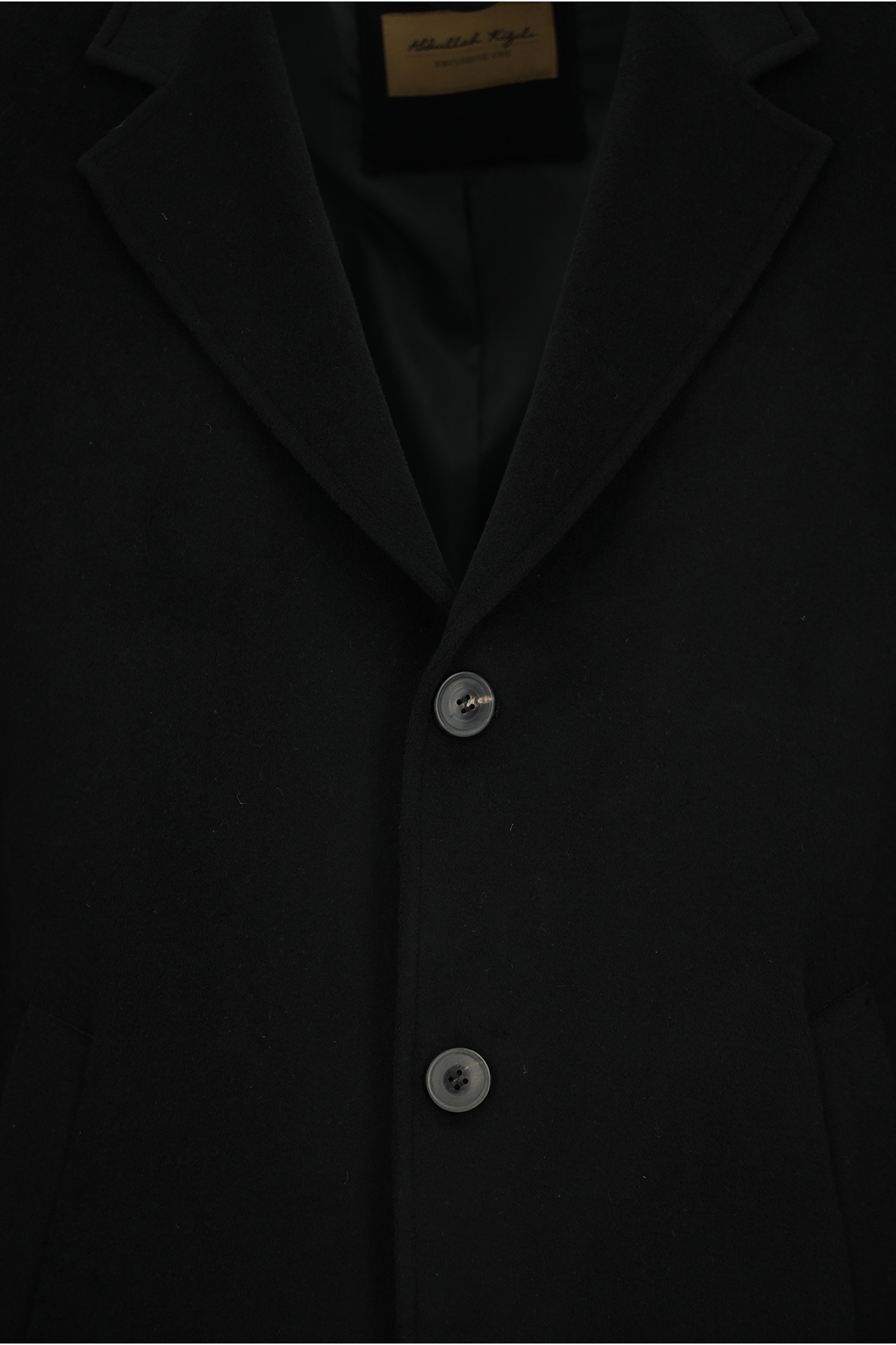 Abdullah Kiğılı  Düğmeli Cepli Yünlü Kaşmir Klasik Palto - Görsel 3