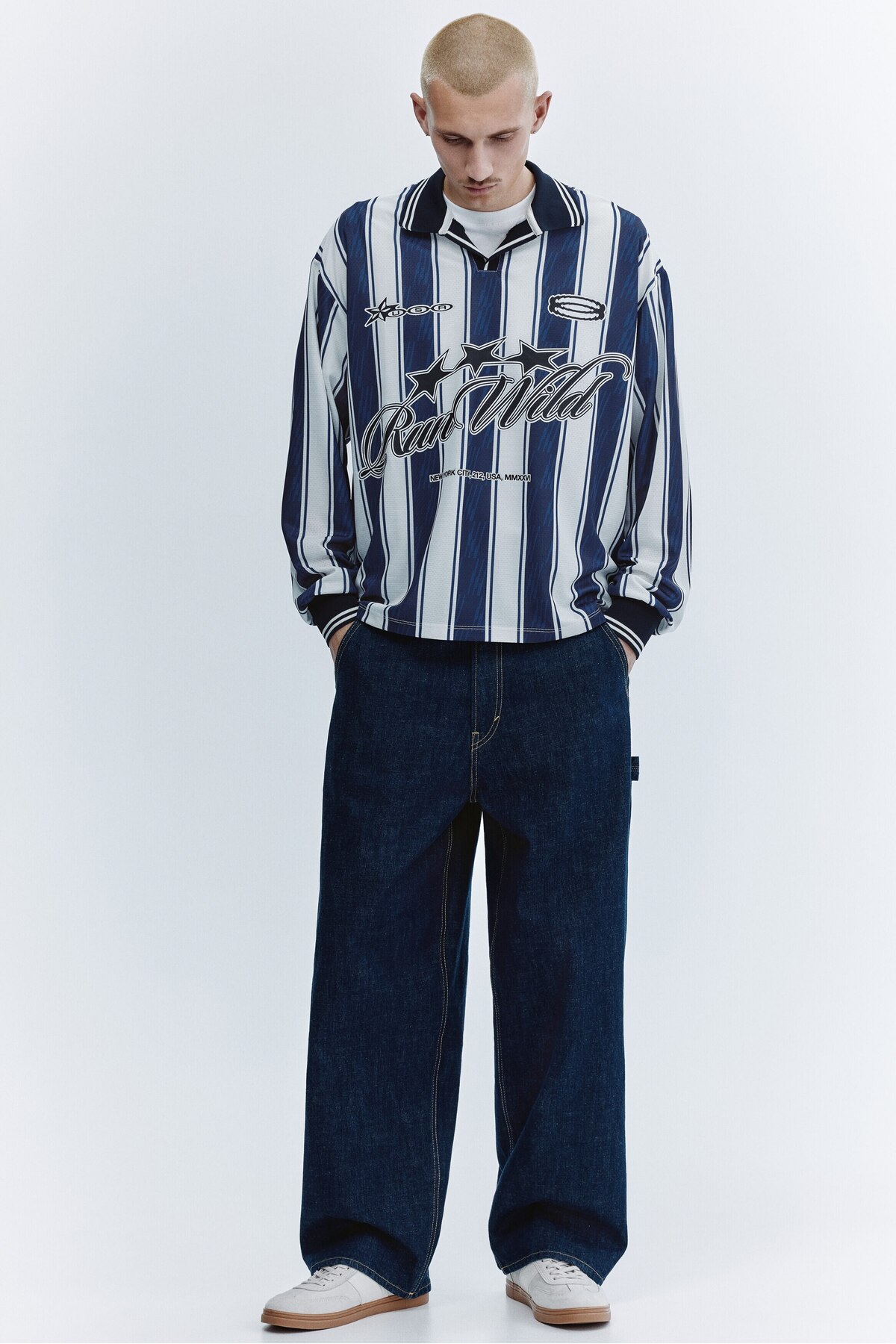 تی شرت فوتبال گشاد و راحت اچ اند ام پولوشرت H&M
