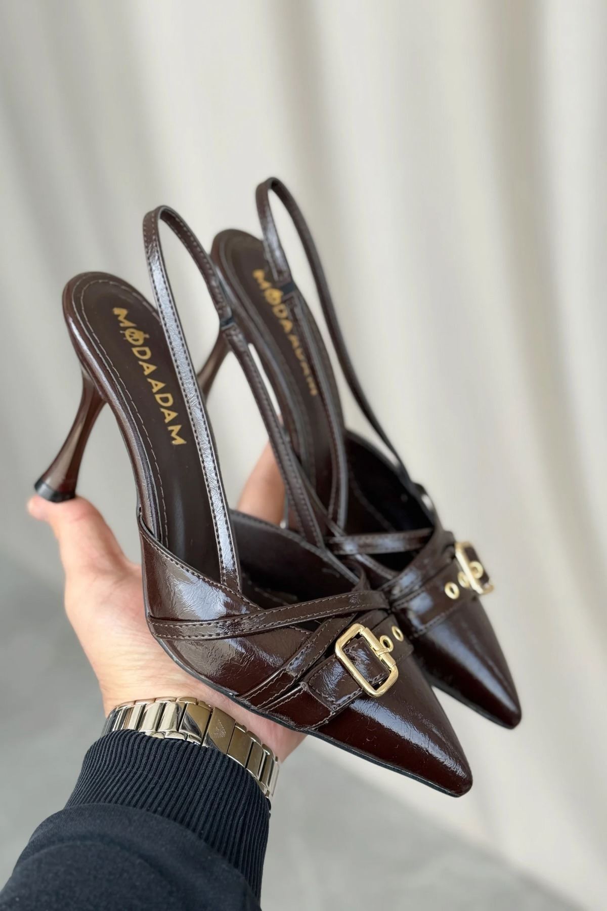 GOFFSHOES  Kadın Wille İnce Topuklu Ayakkabı - Kahve-Rugan