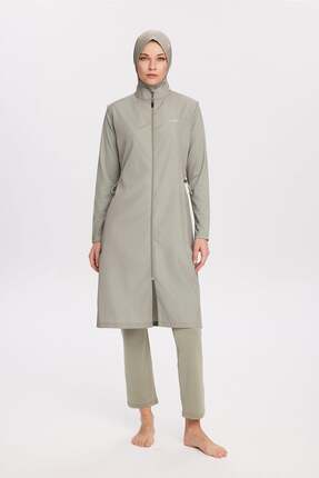 Haşema Yeşil Jileli 5 Parça Tam Tesettür Mayo Takımı 6025