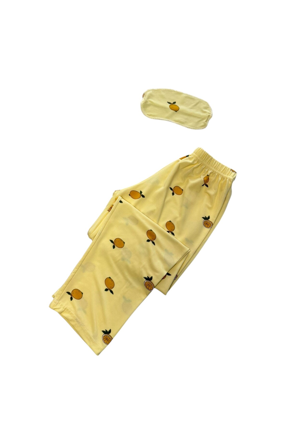 Fil Kids Kız Çocuk Pamuklu Merserize Kumaş Sarı Limon Desenli Gömlek Yaka Düğmeli Uyku Bantlı Pijama Takımı fotoğrafı 6 (önizleme)