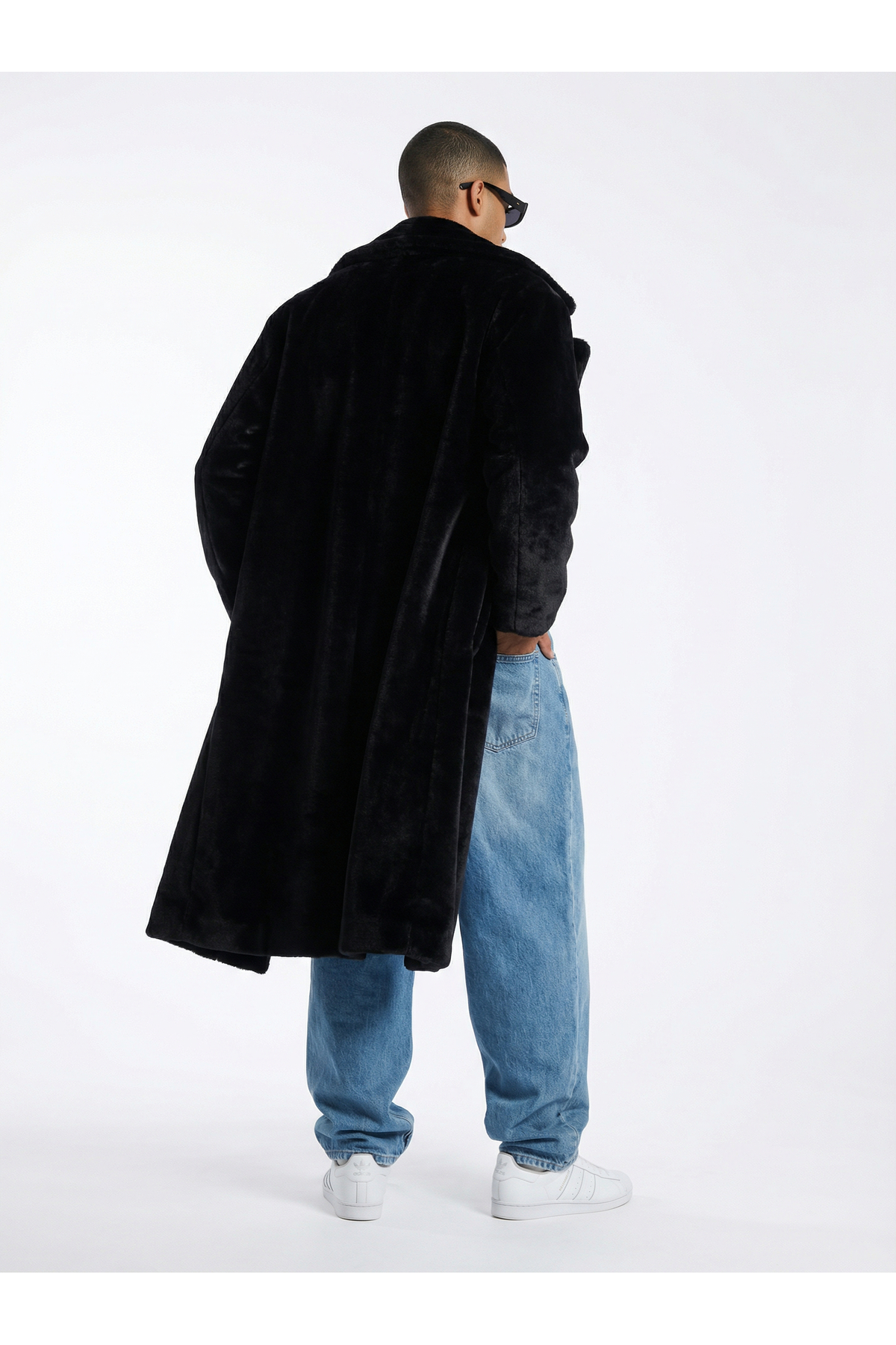 Sun Burners  Midnight Rose | Faux Fur - Erkek Siyah Lüks Peluş Kürk - Görsel 5