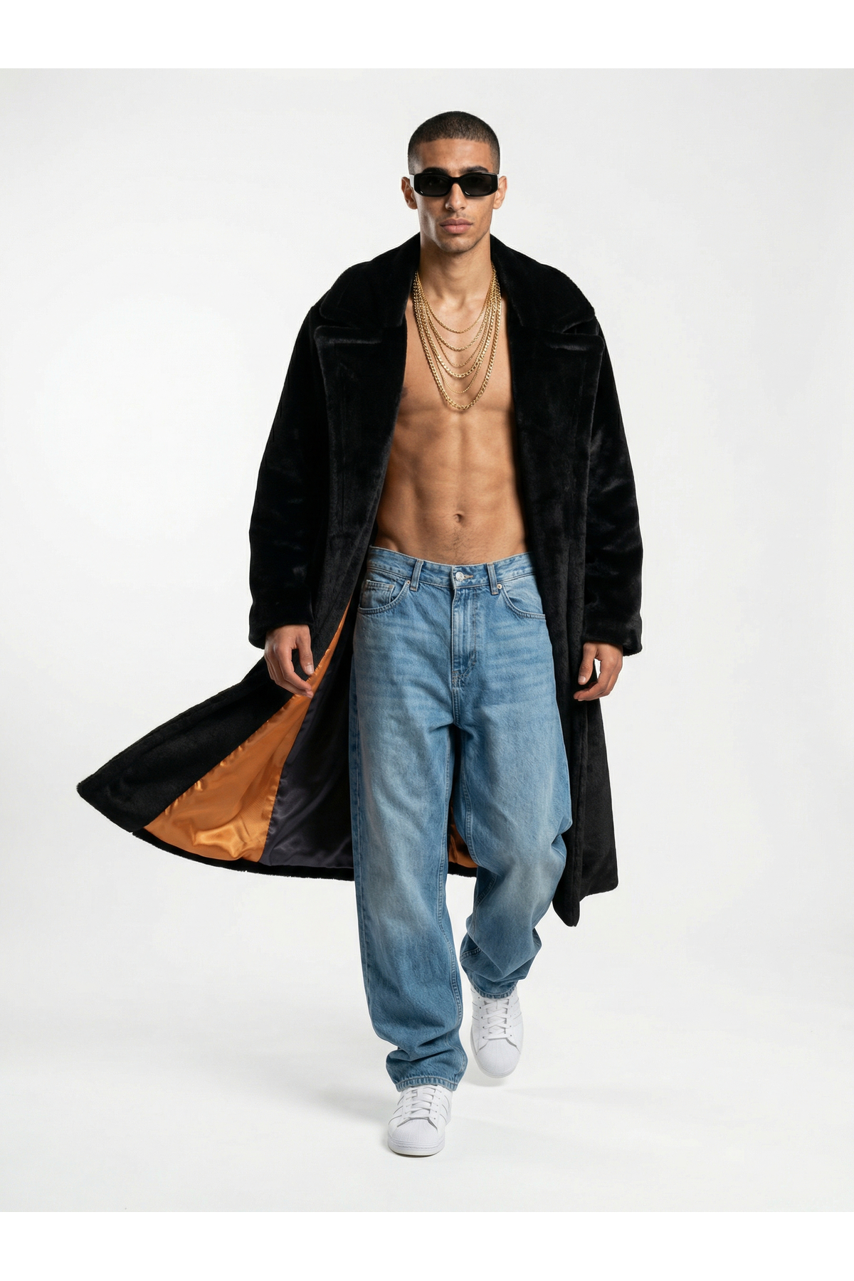 Sun Burners  Midnight Rose | Faux Fur - Erkek Siyah Lüks Peluş Kürk