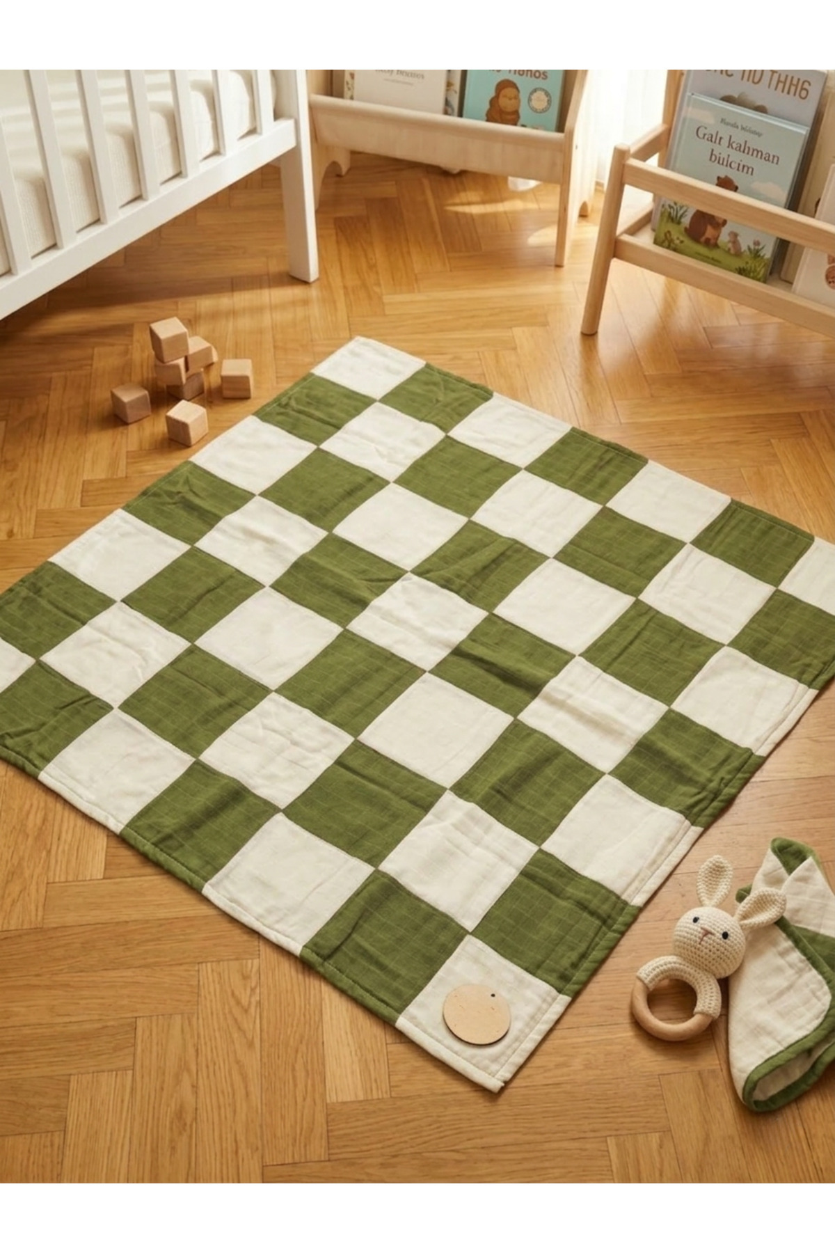 ngn collection 4’lü Müslin Bebek Seti Dama Pike Örtü 100x100, Emzirme Önlüğü 70x70, 2 Ağız Mendili %100 Pamuk fotoğrafı 2 (önizleme)