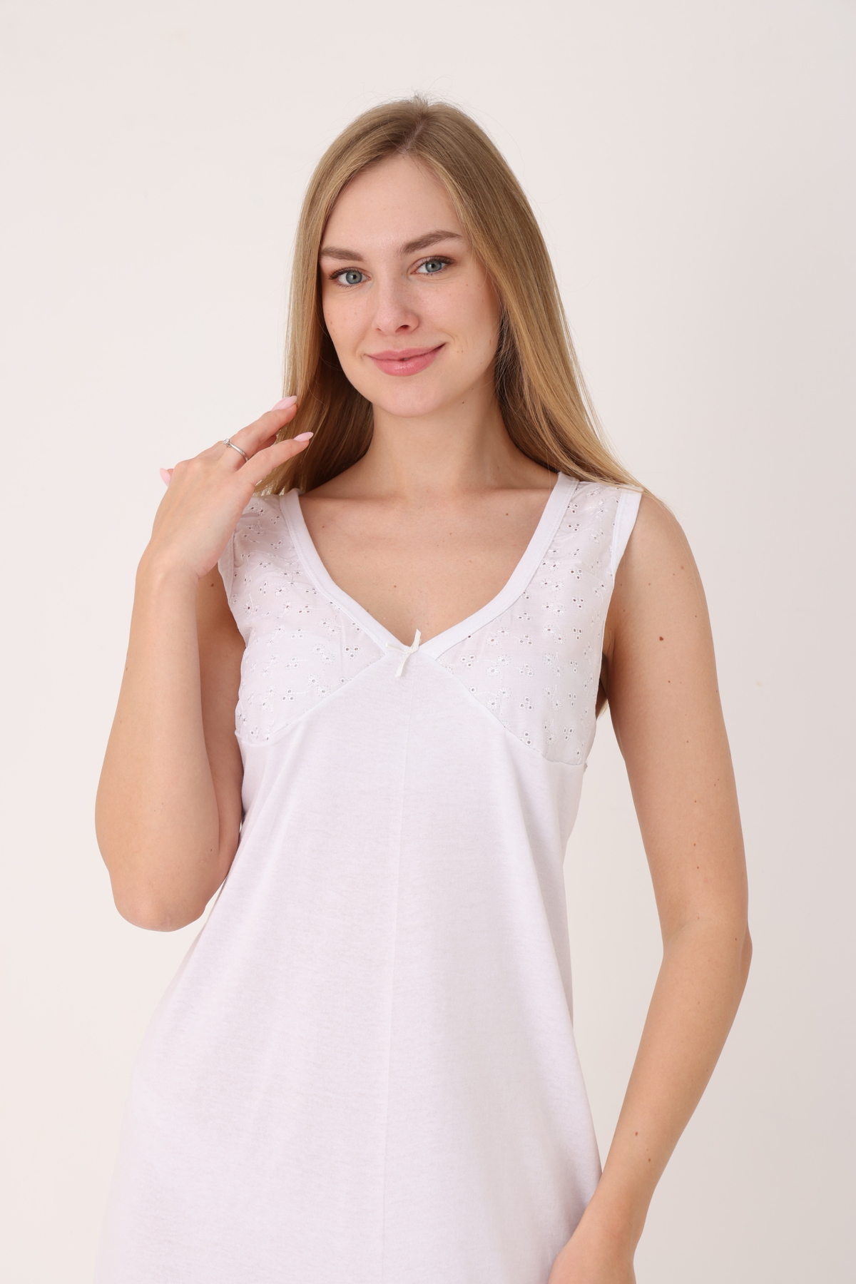 YASAR UNDERWEAR Kadın Uzun,Kolsuz %100 Pamuk Elbise İçliği Kombinezon görsel 2