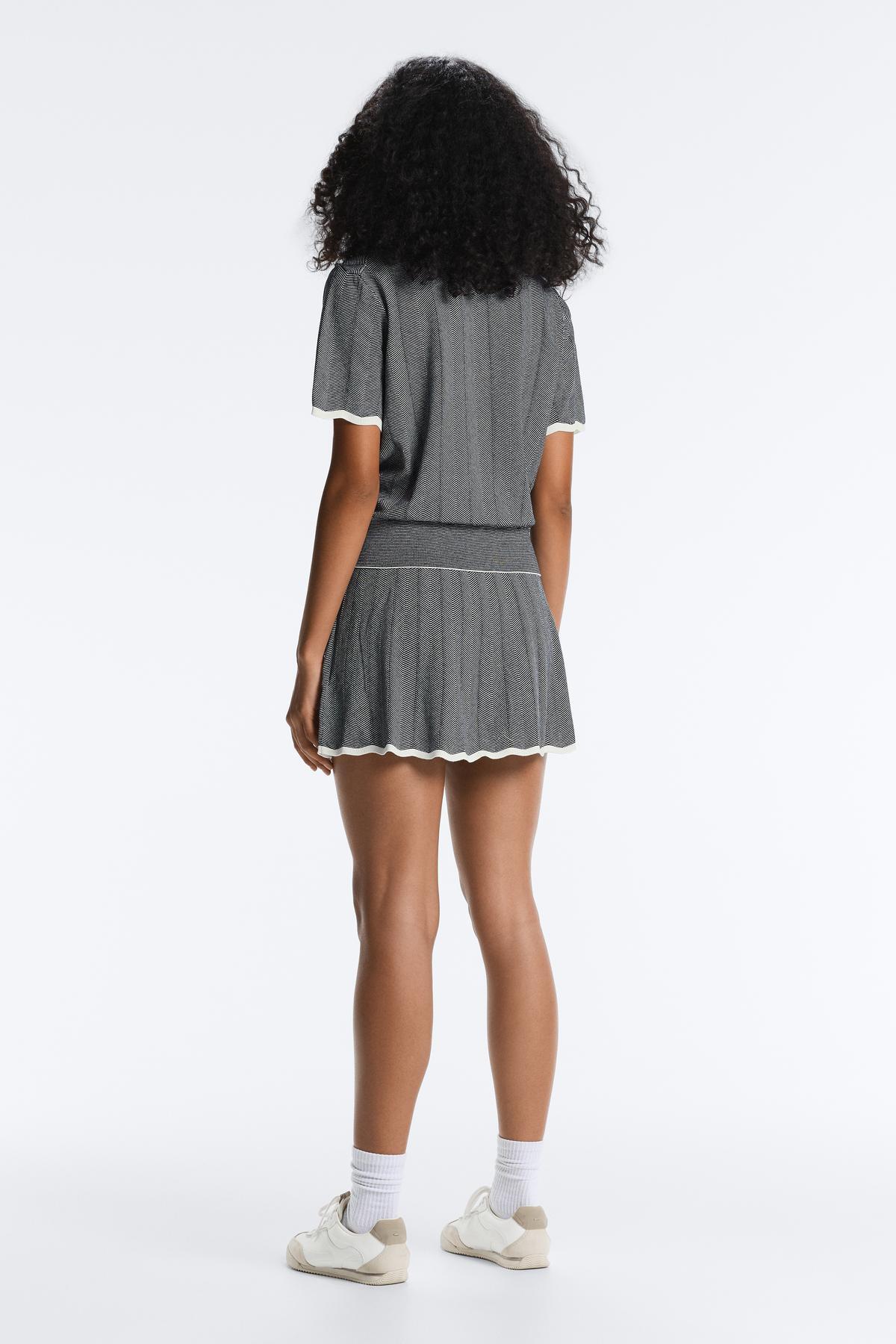 Oysho  Balıksırtı piliseli örgü etek - Görsel 6