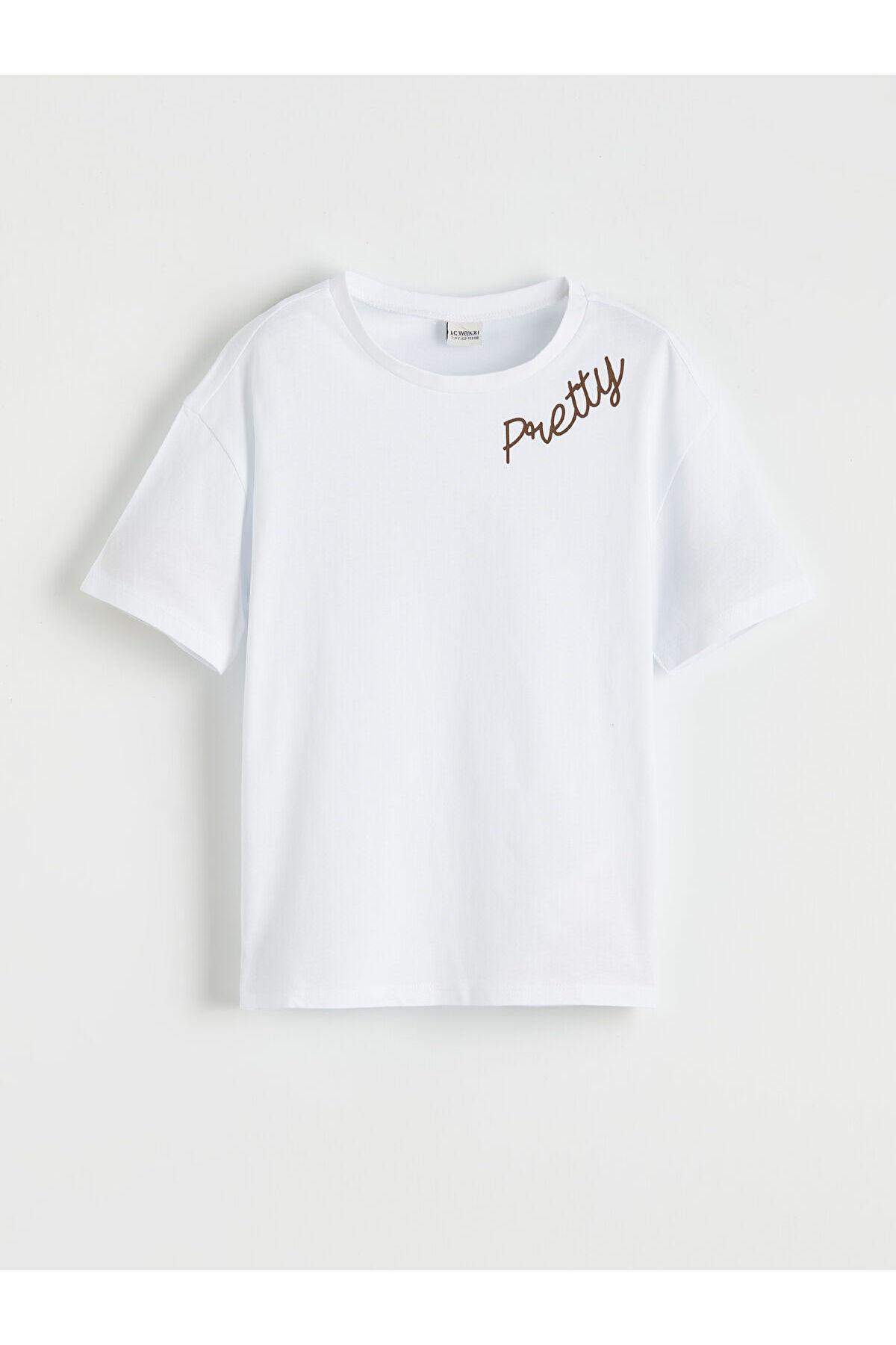 LC Waikiki Trendlucky Girl's T-Shirt with a Printed Difference