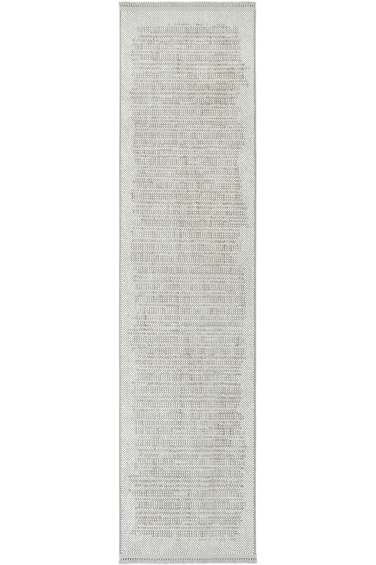 Olinda Grey Soft Curly Tasseled 4-Season Modern Long Striped Decorative Entry Hall Rug Runner