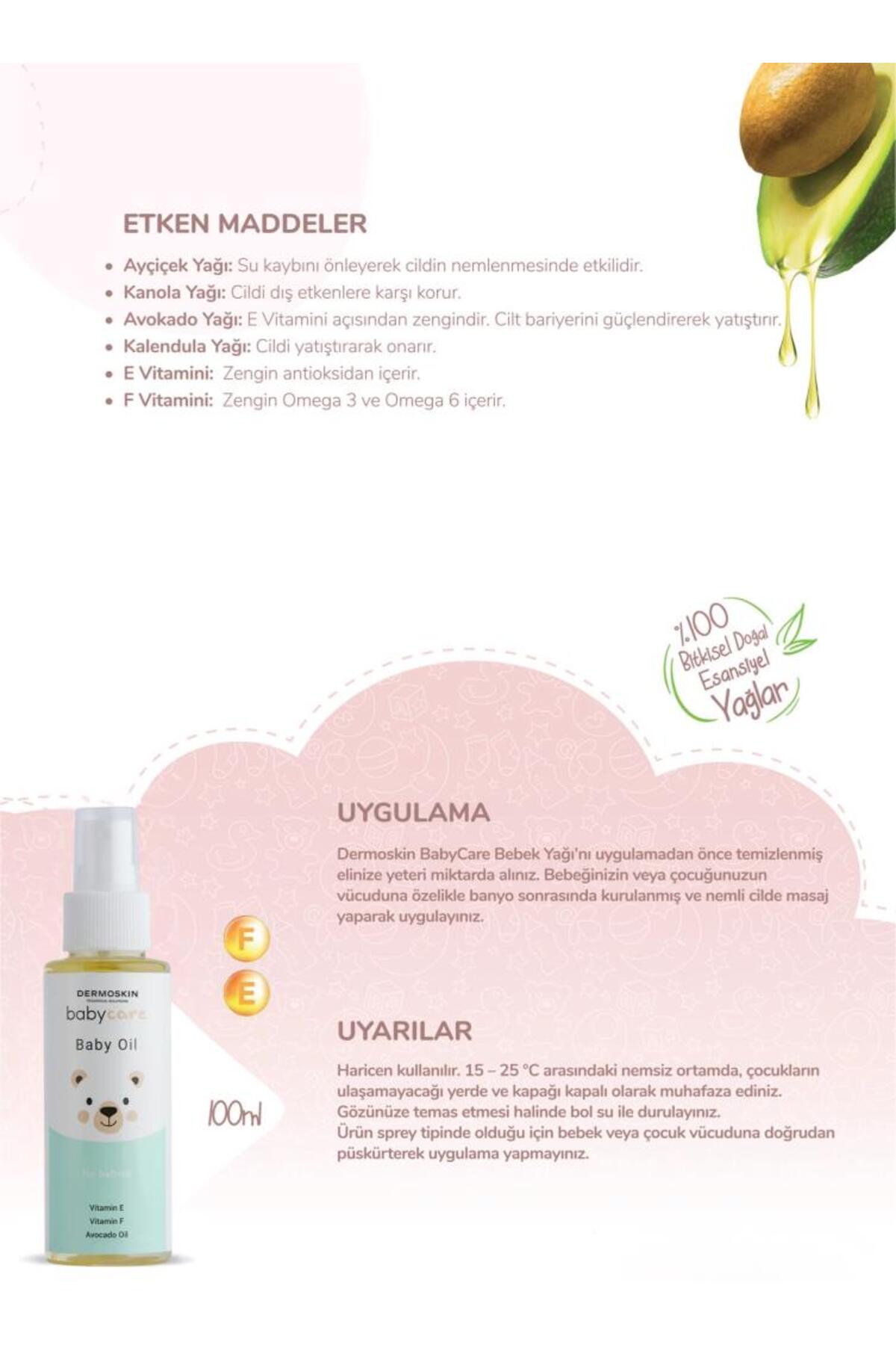 Dermoskin Babycare Bebek Yağı Bakım Seti | Cilt Koruyucu Rahatlatıcı Masaj Yağı | Bebekler İçin | 3'lü Set (3 fotoğrafı 3 (önizleme)