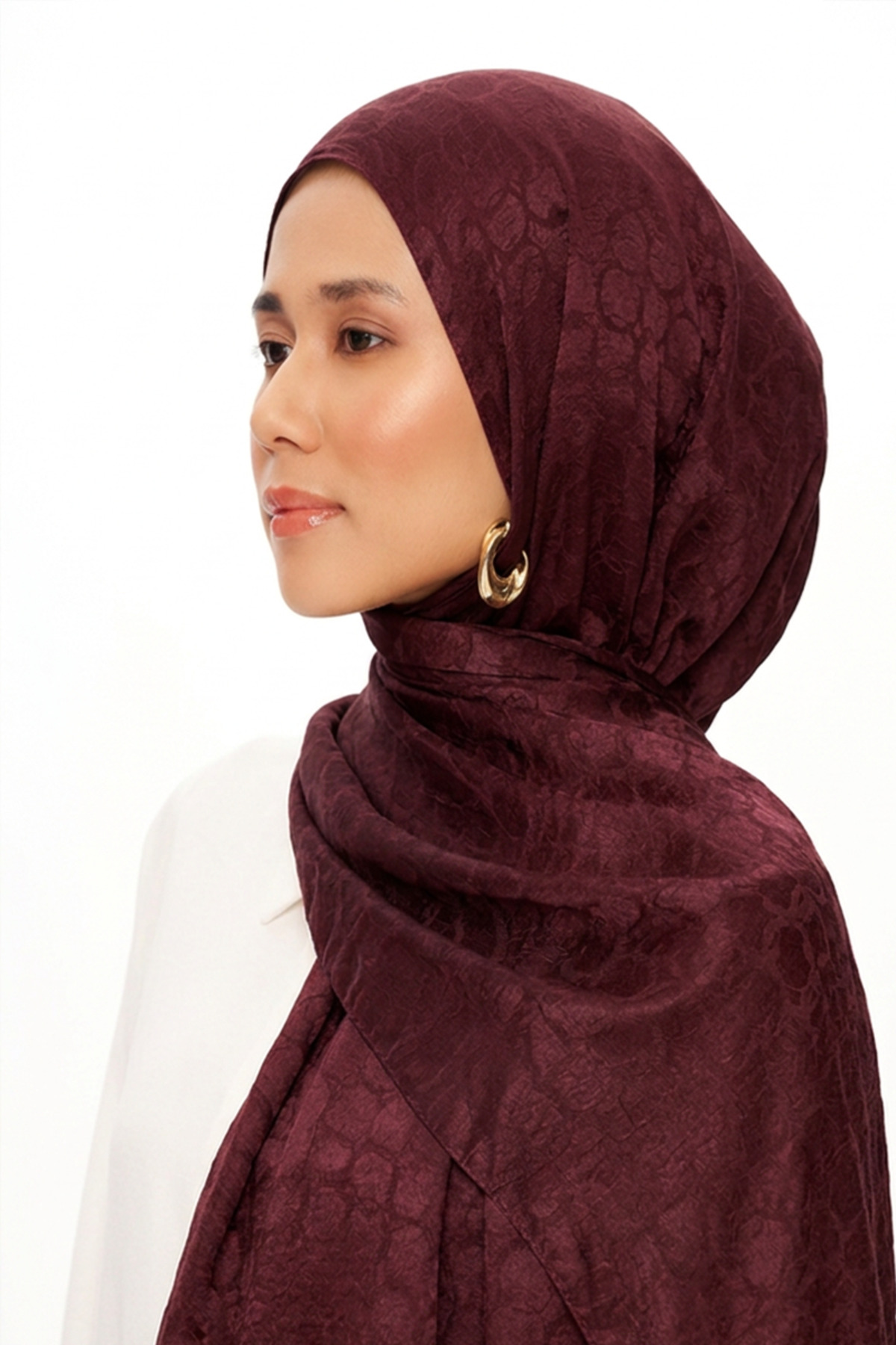 MOISCARF  Perla Premium Jakarlı Şal Vişne - Görsel 2