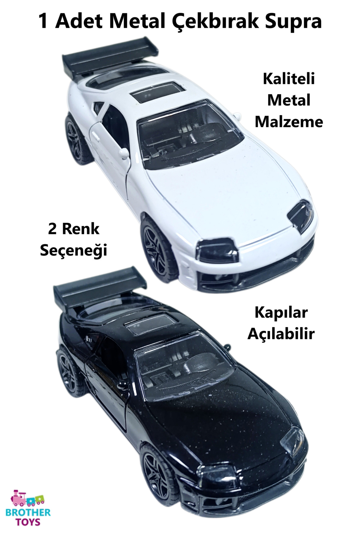 Brother Toys 1 Adet Metal Toyota Supra Çekbırak Oyuncak Araba 12