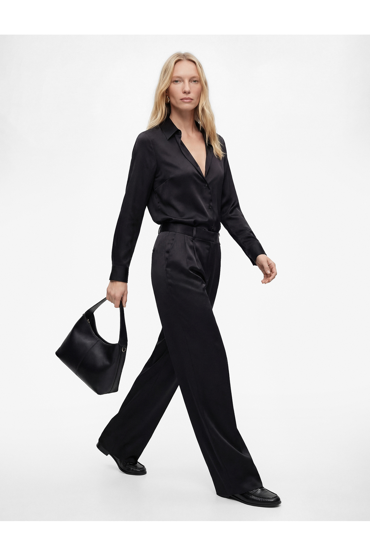 Koton  Regular Fit Uzun Kollu Klasik Yaka Düğmeli Saten Gömlek - Görsel 2