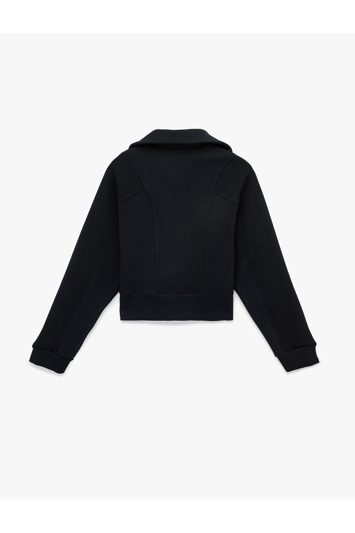 Koton  Şardonlu Uzun Kollu Klasik Yaka Fermuarlı Sweatshirt - Görsel 4