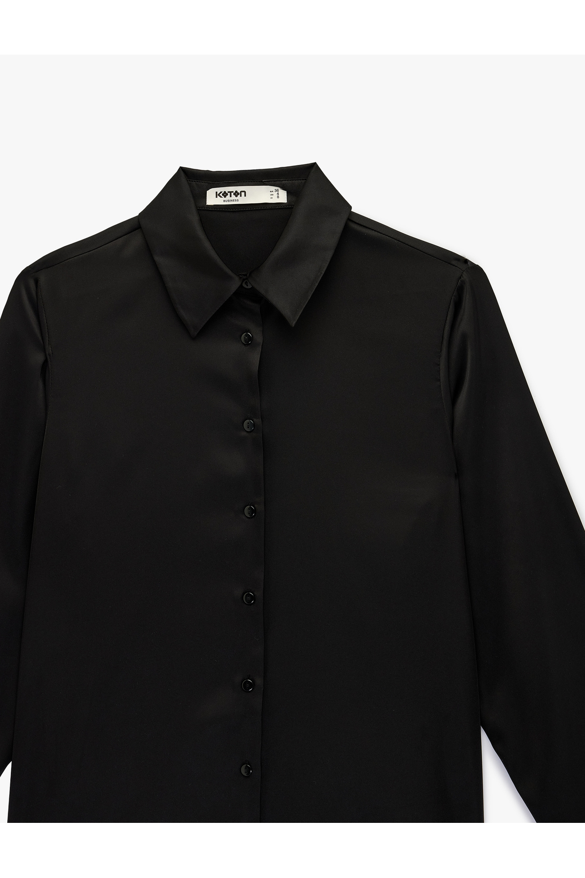 Koton  Regular Fit Uzun Kollu Klasik Yaka Düğmeli Saten Gömlek - Görsel 6