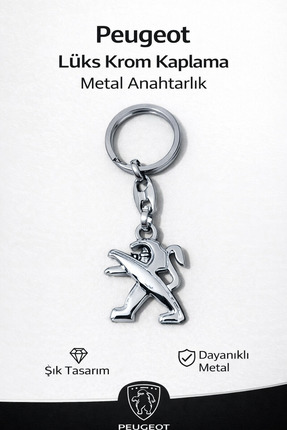 Baghes Yüksek Kaliteli Peugeot Logolu Lüks Krom Kaplama 9.5x3.5 cm Şık Hediye...