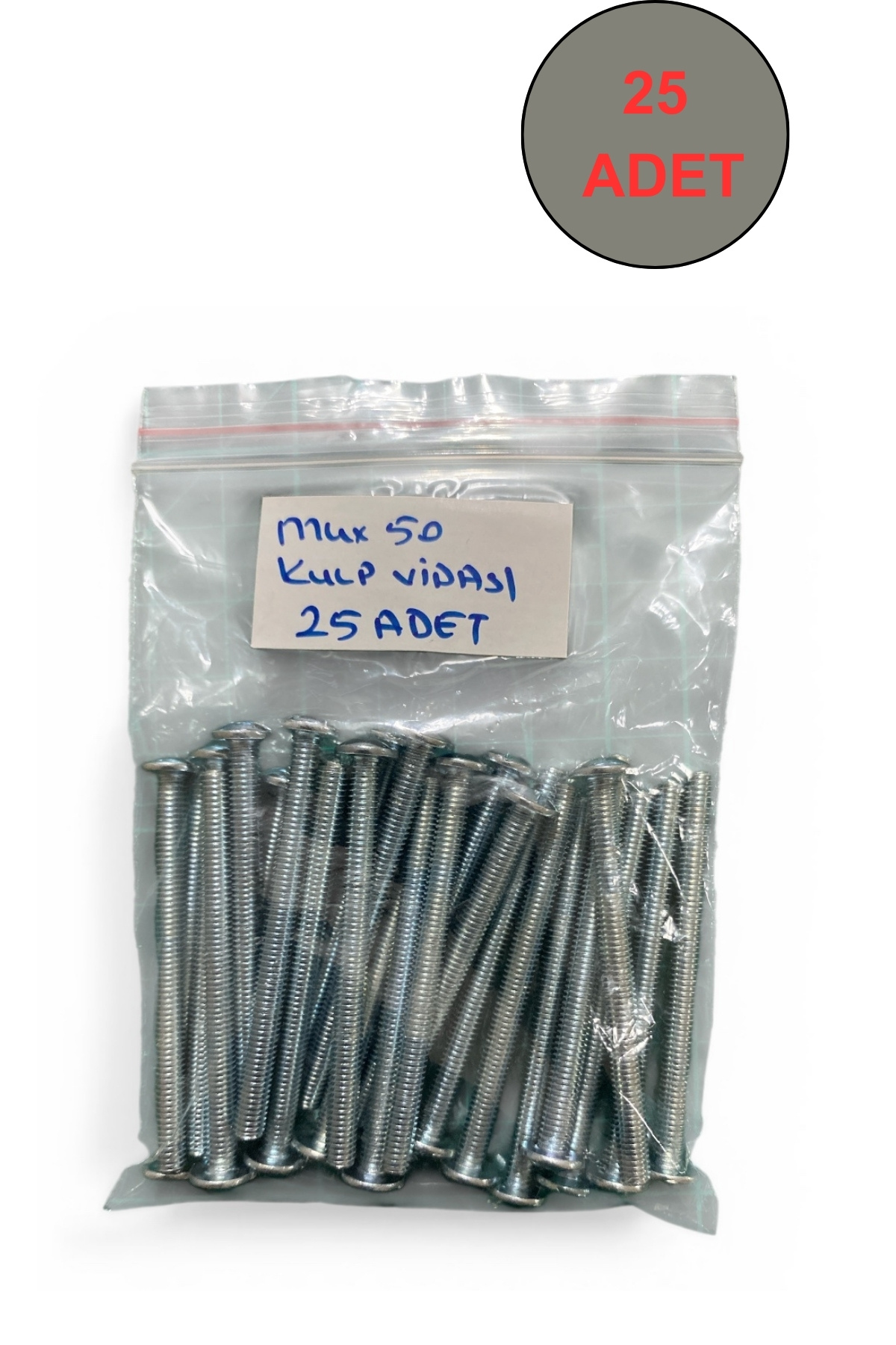 Tuna Metrik Vida Silindir Baş Kulp Vidası M4x50 mm 25 Adet