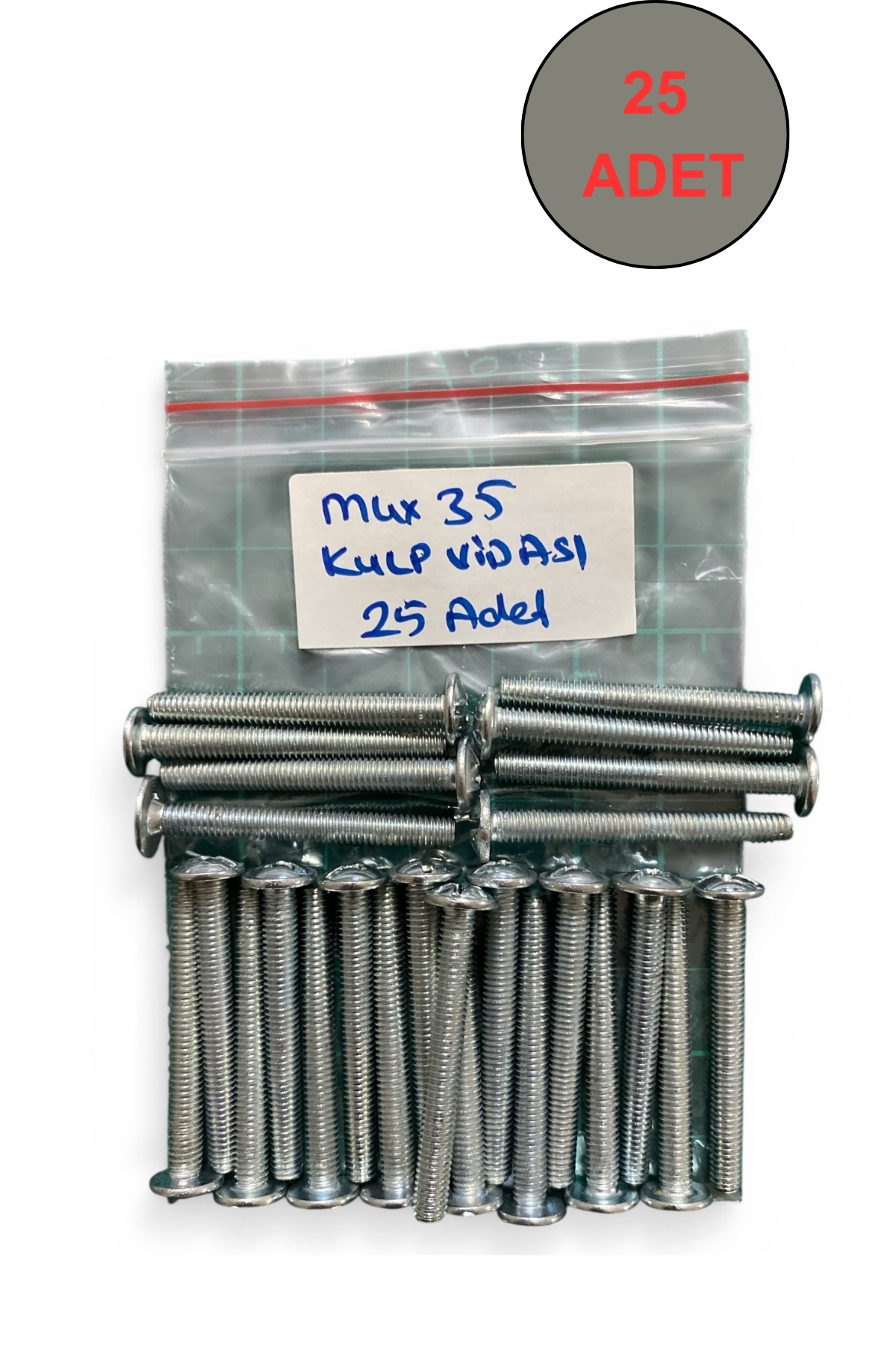 Tuna Metrik Vida Silindir Baş Kulp Vidası M4x35 mm 25 Adet