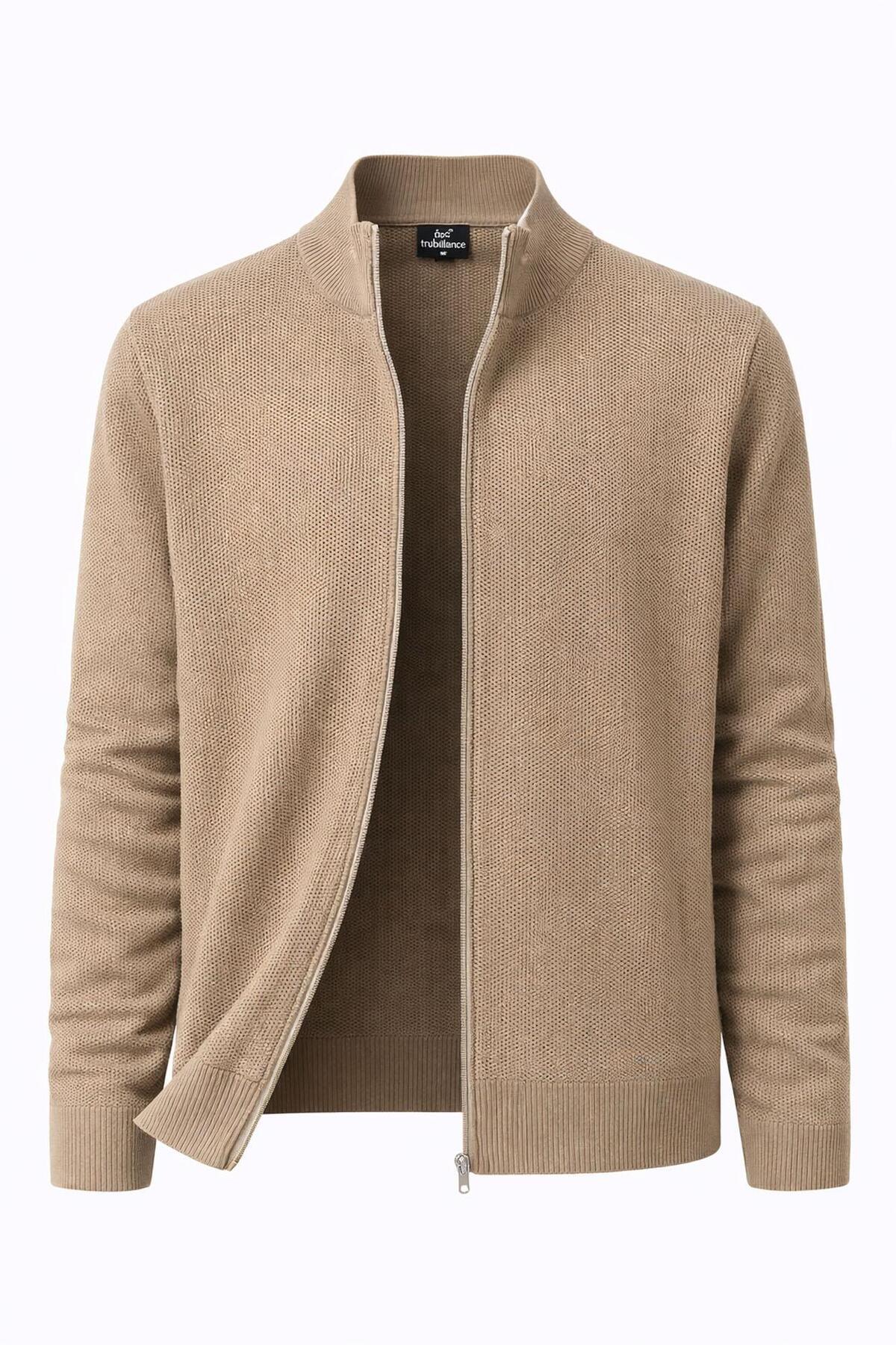 CLASSİCS MEN  Turbulance Slim Fit Erkek Tam Fermuarlı Triko Ceket - 7521