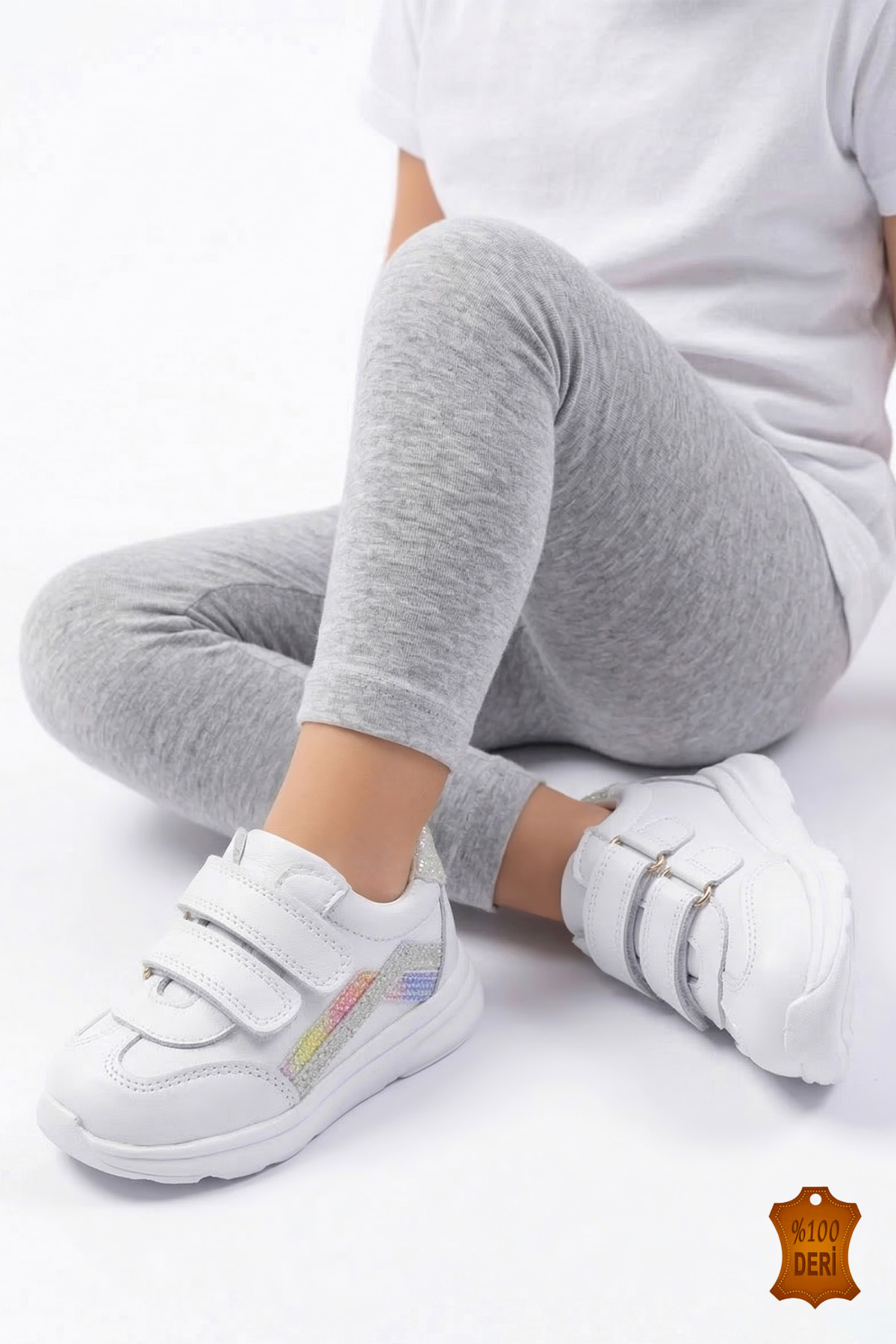 lina step Hakiki Deri Ortopedik Cırtlı Kız Çocuk Bebek Spor Ayakkabı fotoğrafı 4 (önizleme)