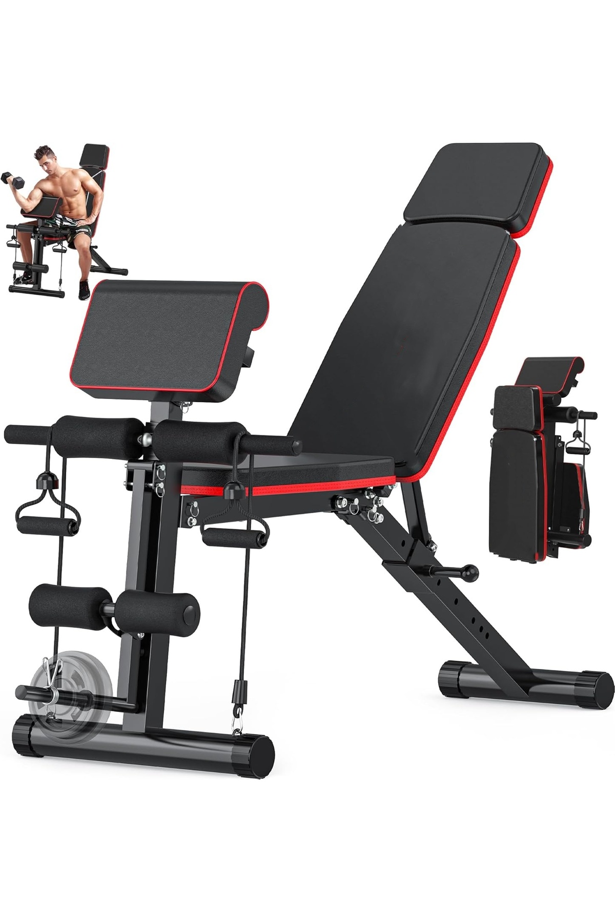 مقعد تمارين الأثقال القابل للطي والتعديل متعدد الا...