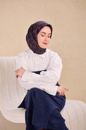Silk Home Tivil İpek Eşarp IST 11509- 11 Lacivert Soyut Desen