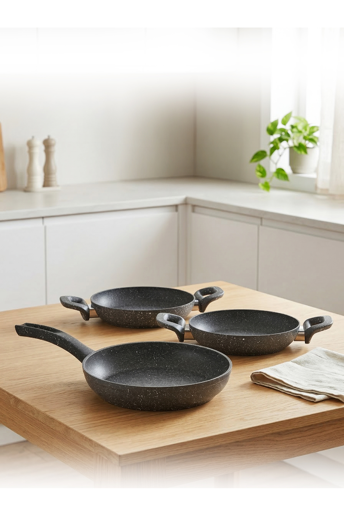 Hascevher Verona Granit 3 Parça Sahan - Tava Seti(16/18cmSahan/24cmTava) - Fiyatı, Yorumları