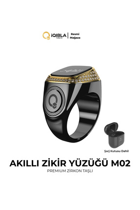 iqibla Smart Ring M02-Premium Akıllı Zikir Yüzüğü Altın Gül Renk 20mm