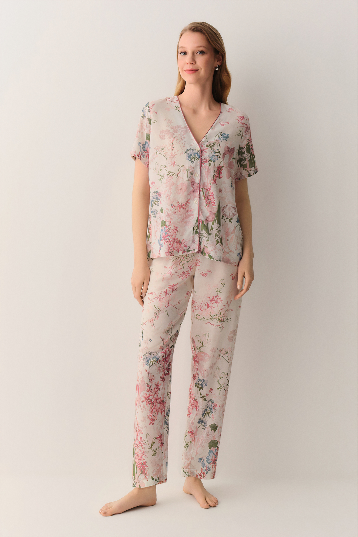 Suwen Talia Shirt Collar Pajama Set