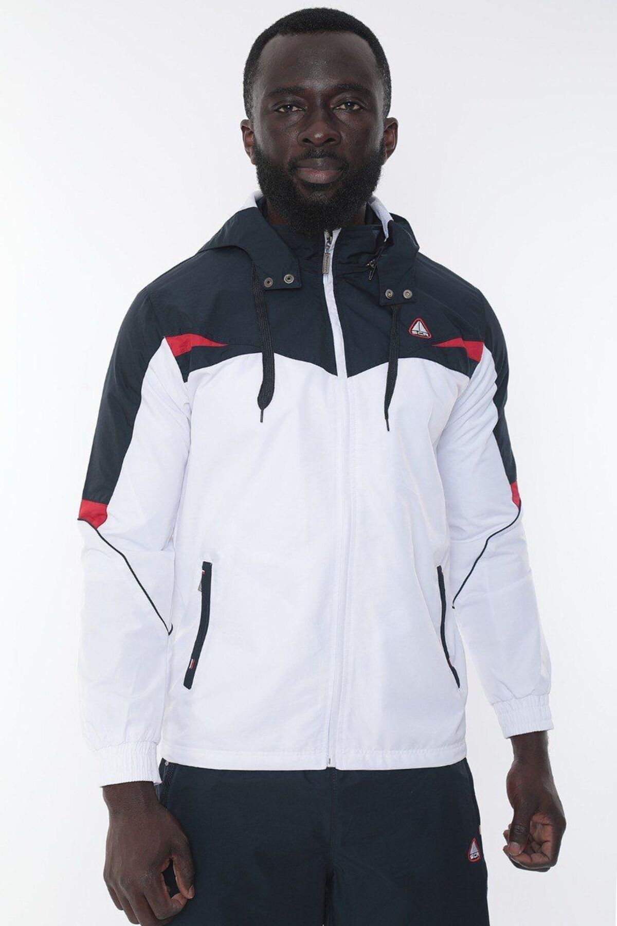 Twill Penye Kumaş Erkek Spor Eşofman Takımı 4349T — سفید — تصویر 6 از 6
