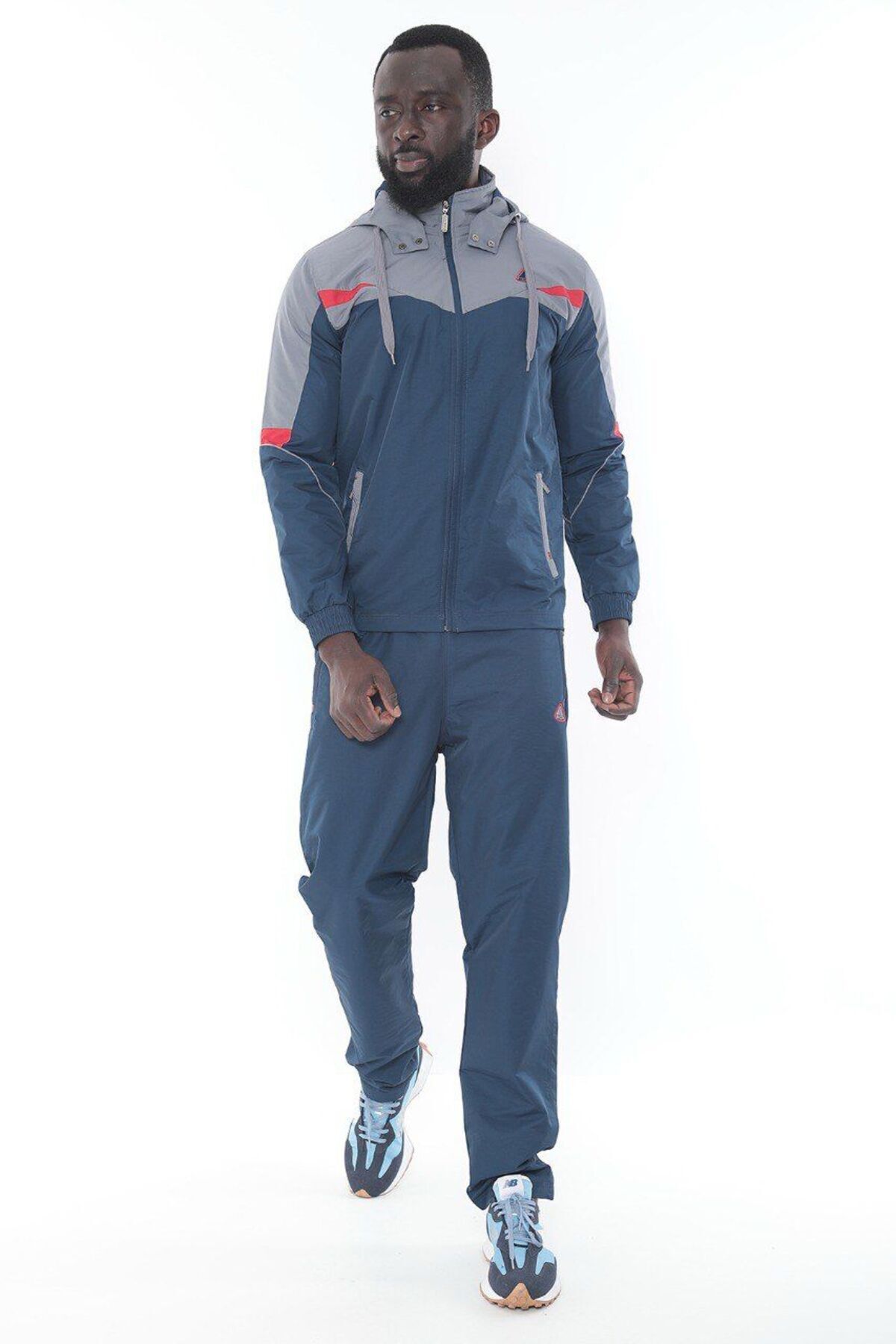 ست لباس ورزشی مردانه پارچه نخی Twill 4349T — سرمه‌ای — تصویر 5 از 6