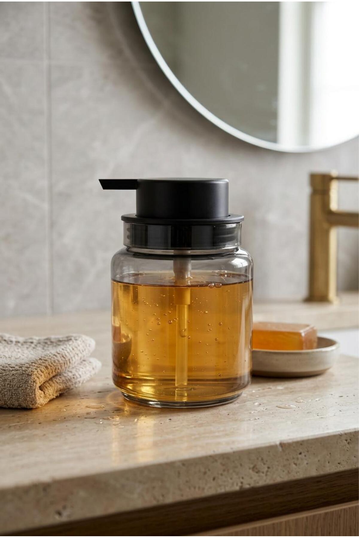 Sahhara 450 ML Sıvı Sabunluk – Cam Sabunluk Mutfak & Banyo