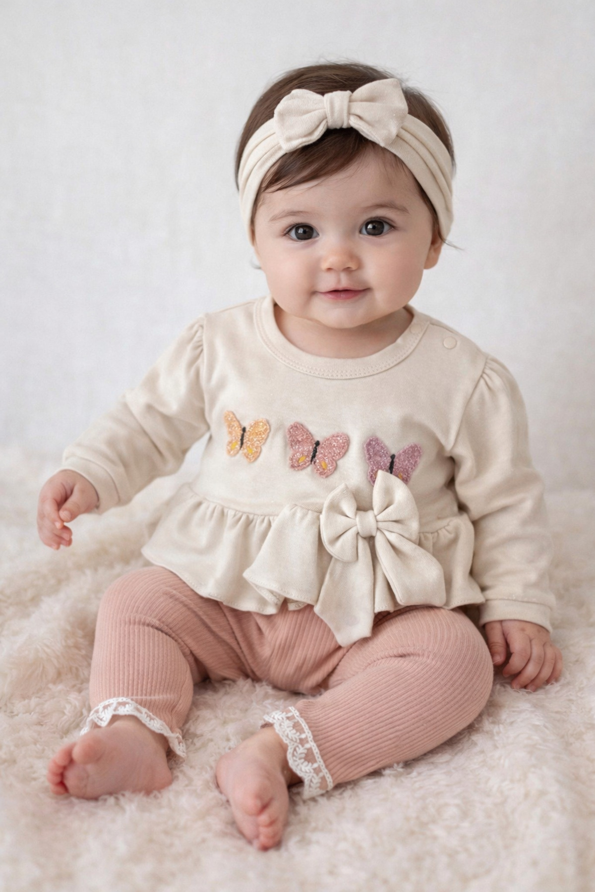 bebekyol Butterfly Bow Baby Girl Set