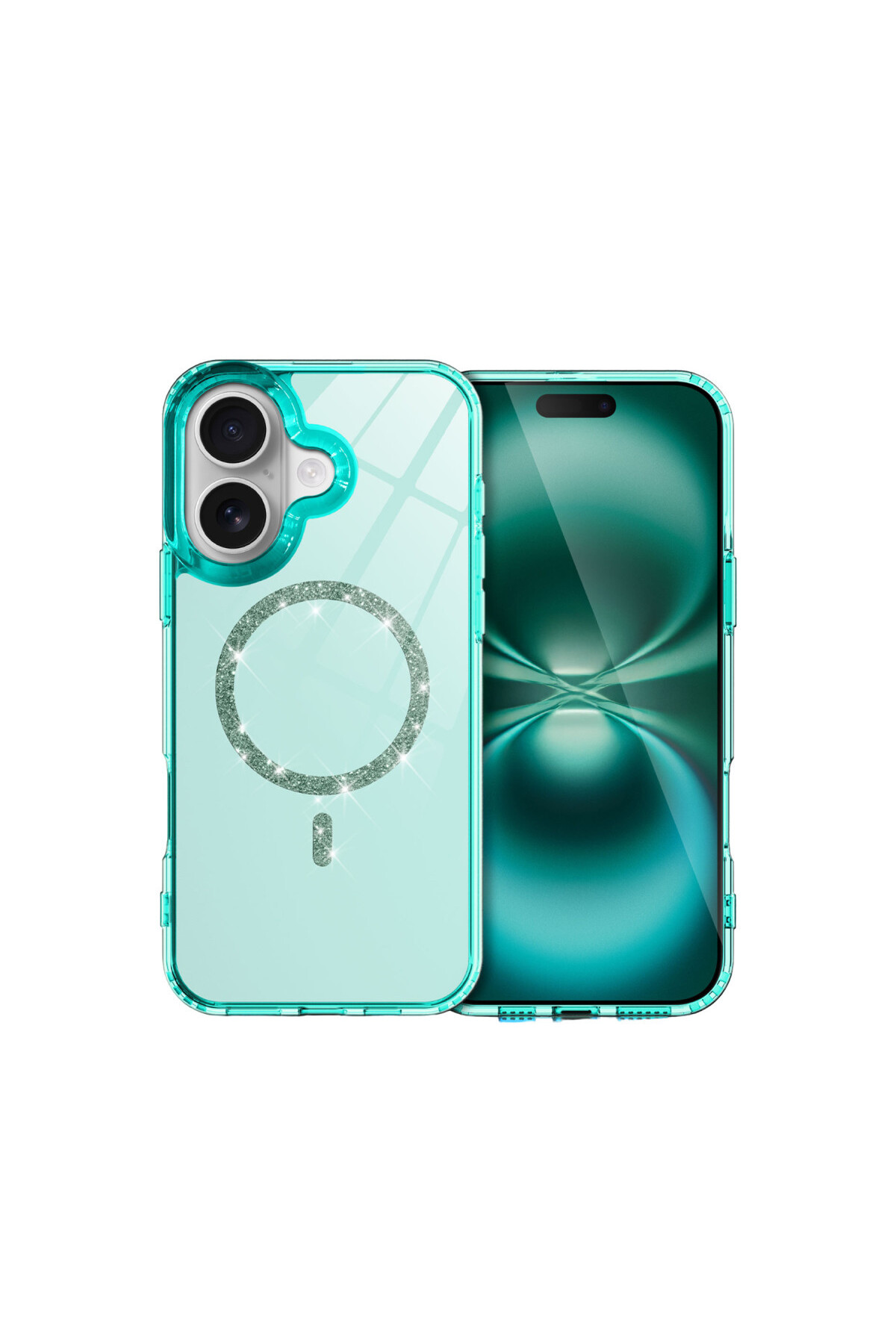 Stylish Live Cover with Silvery Magsafe with iPhone 16 Plus Case Camera Frame