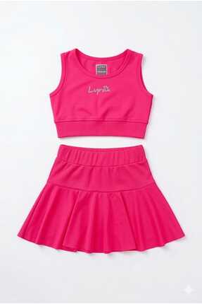 Beniizle Lyrax Kabartmalı Şort Etekli Crop Kız Çocuk Sporcu Takım