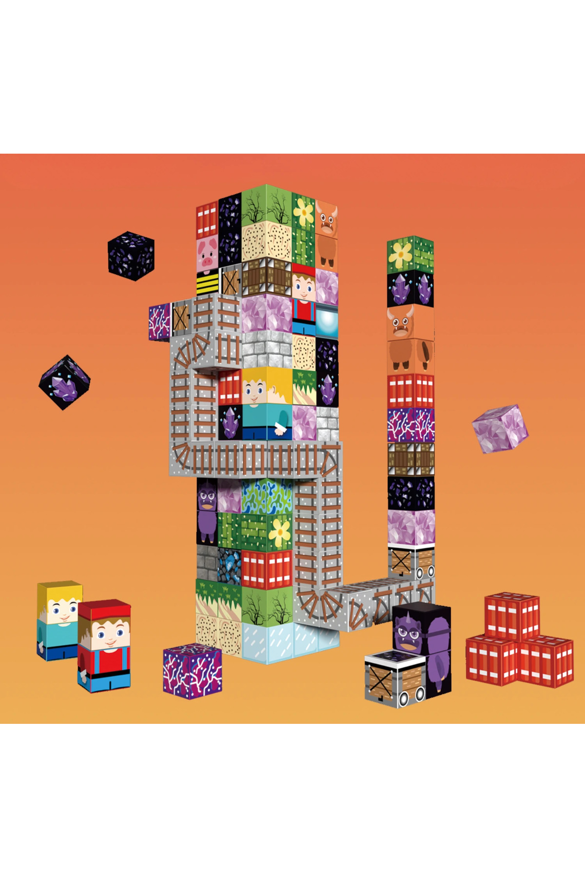 McBlok Minecraft Manyetik Küp Blok Yapı Taşı 100 Parça fotoğrafı 4 (önizleme)