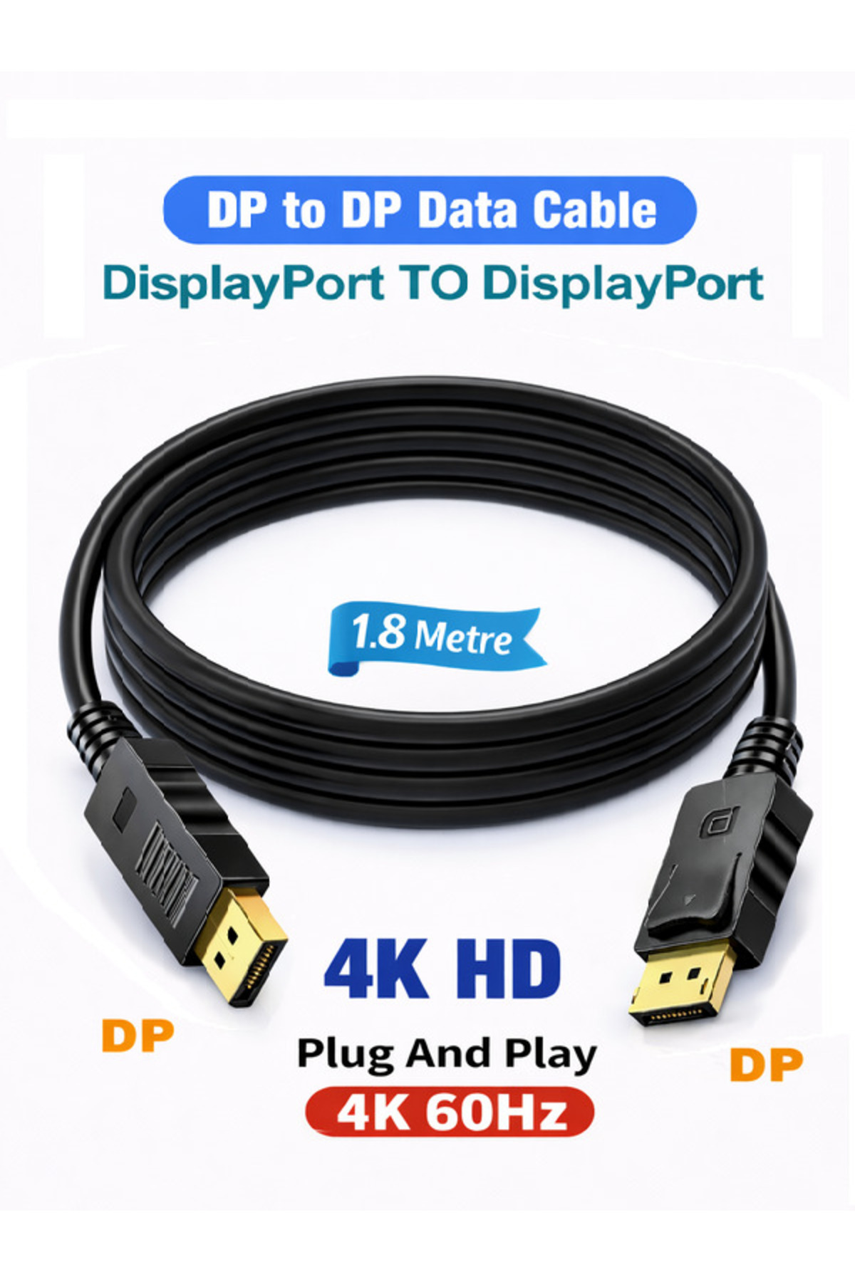 ANKTEK 4K Dp Displayport to Dp Data Kablo 4K HD 144/165Hz Gaming/Sinema ...