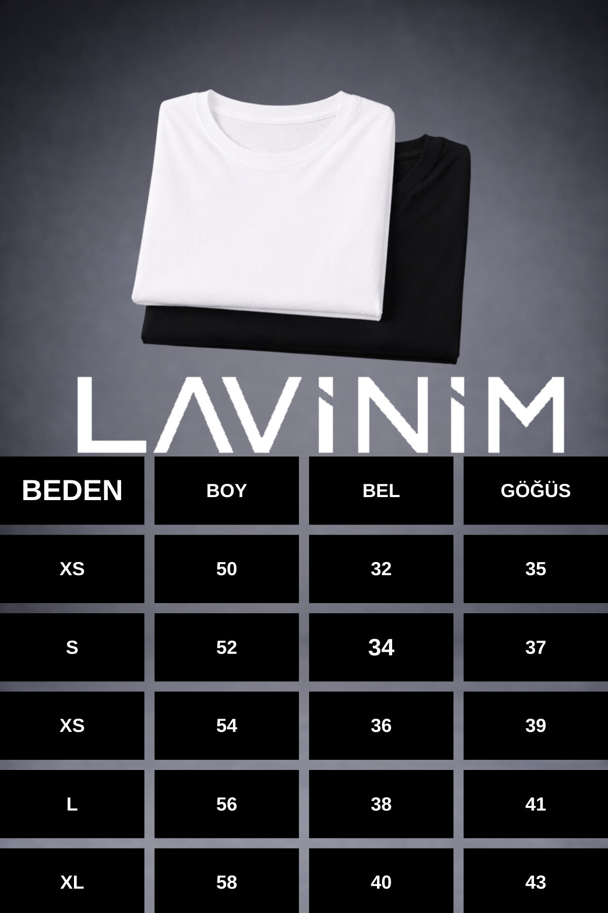 LAVİNİM  Premium İkili Pamuklu Slim Fit Kalıp Body Basic Tişört Seti SİYAH&BEYAZ - Görsel 5