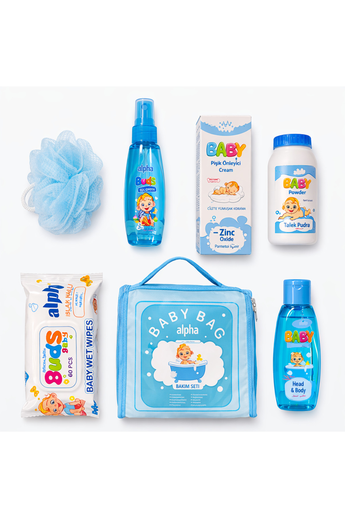 mini kanka Kız Bebek Erkek Bebek Alpha Baby Bag Bebek Bakım Seti – Eksiksiz Bebek Hijyen Seti fotoğrafı 2 (önizleme)