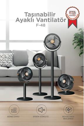 Torima Güneş Panelli Vantilatör Şarjlı Ampüllü 5 Kademeli Taşınabilir Ayarlan...