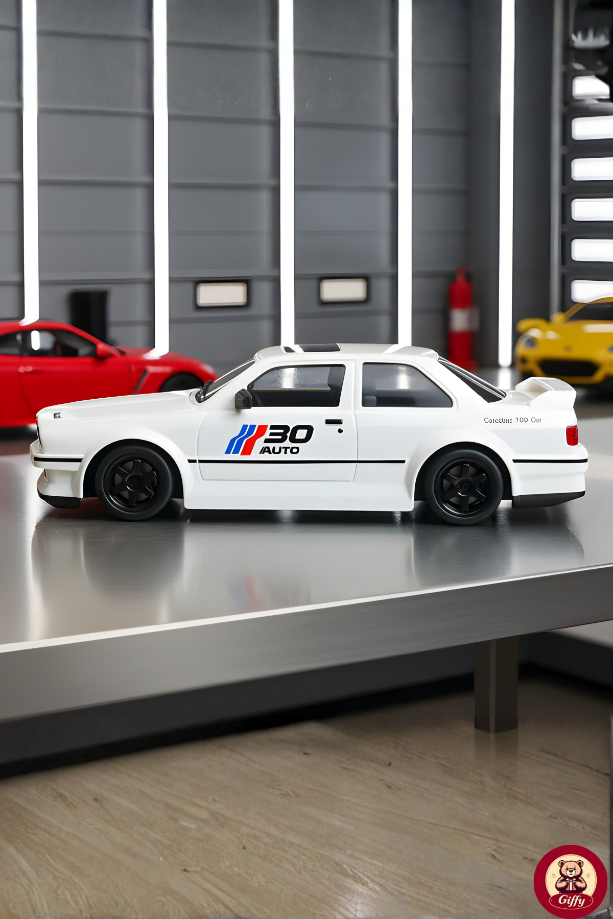 giffy Oyuncak BMW E30 Drift Araba 4x4 Uzaktan Kumandalı Araba 2.4GHz Şarjlı LED Işıklı 15 Km Hız Araba fotoğrafı 5 (önizleme)