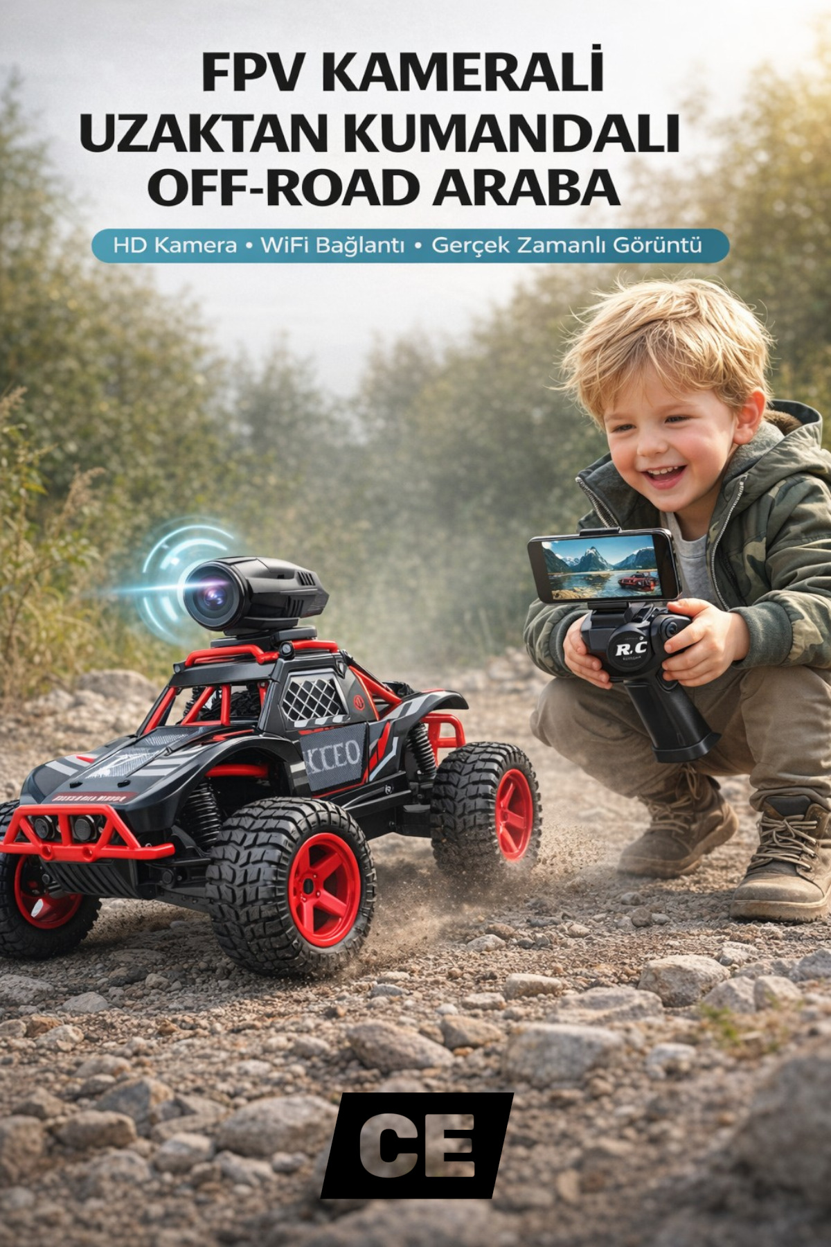YILDIRIM OYUNCAK Uzaktan Kumandalı RC WiFi FPV Kameralı Off Road Araba | HD Kameralı Güçlü Motorlu Oyuncak Araba fotoğrafı 3 (önizleme)