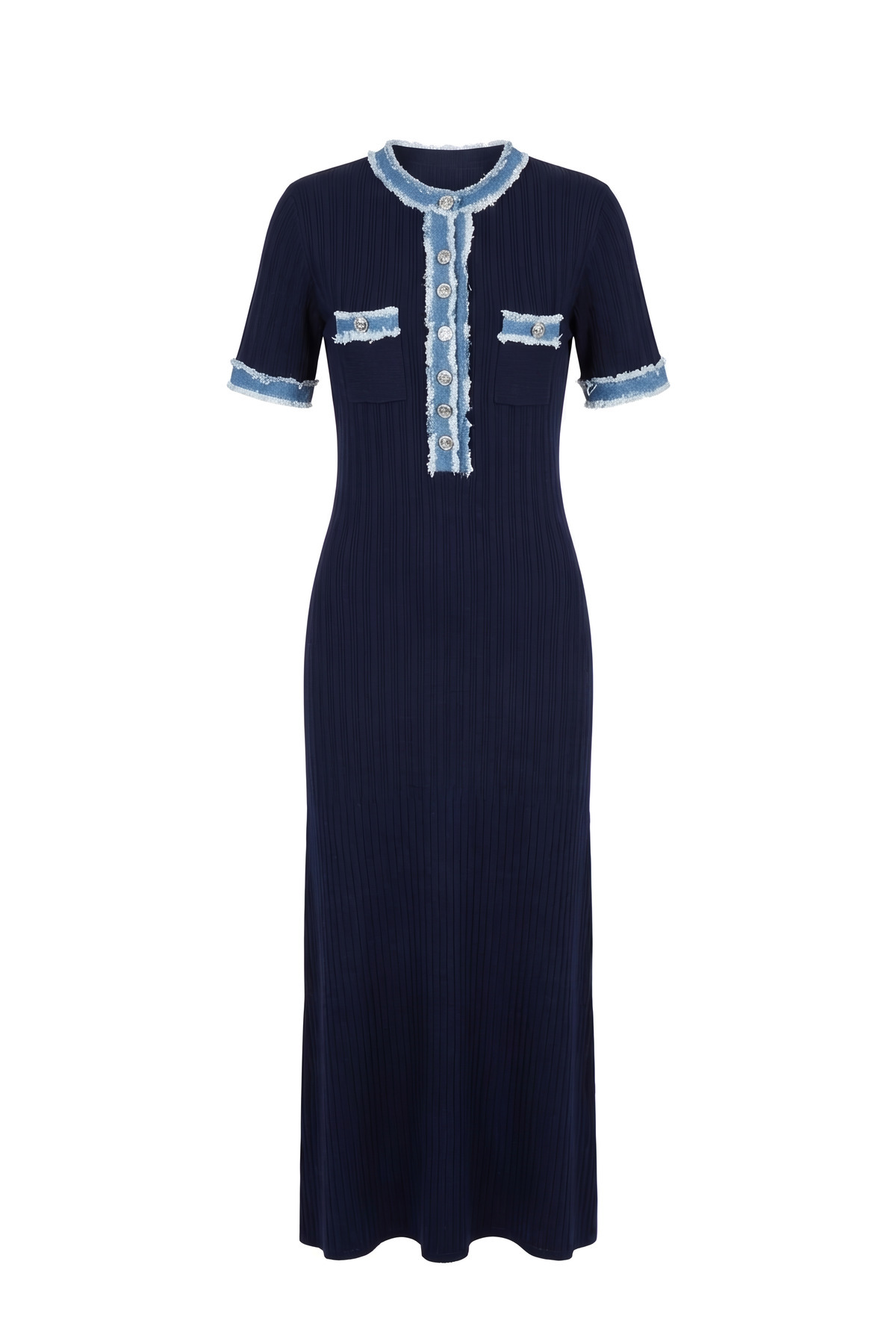 HAZELANNA  Denim Garnili Triko Elbise