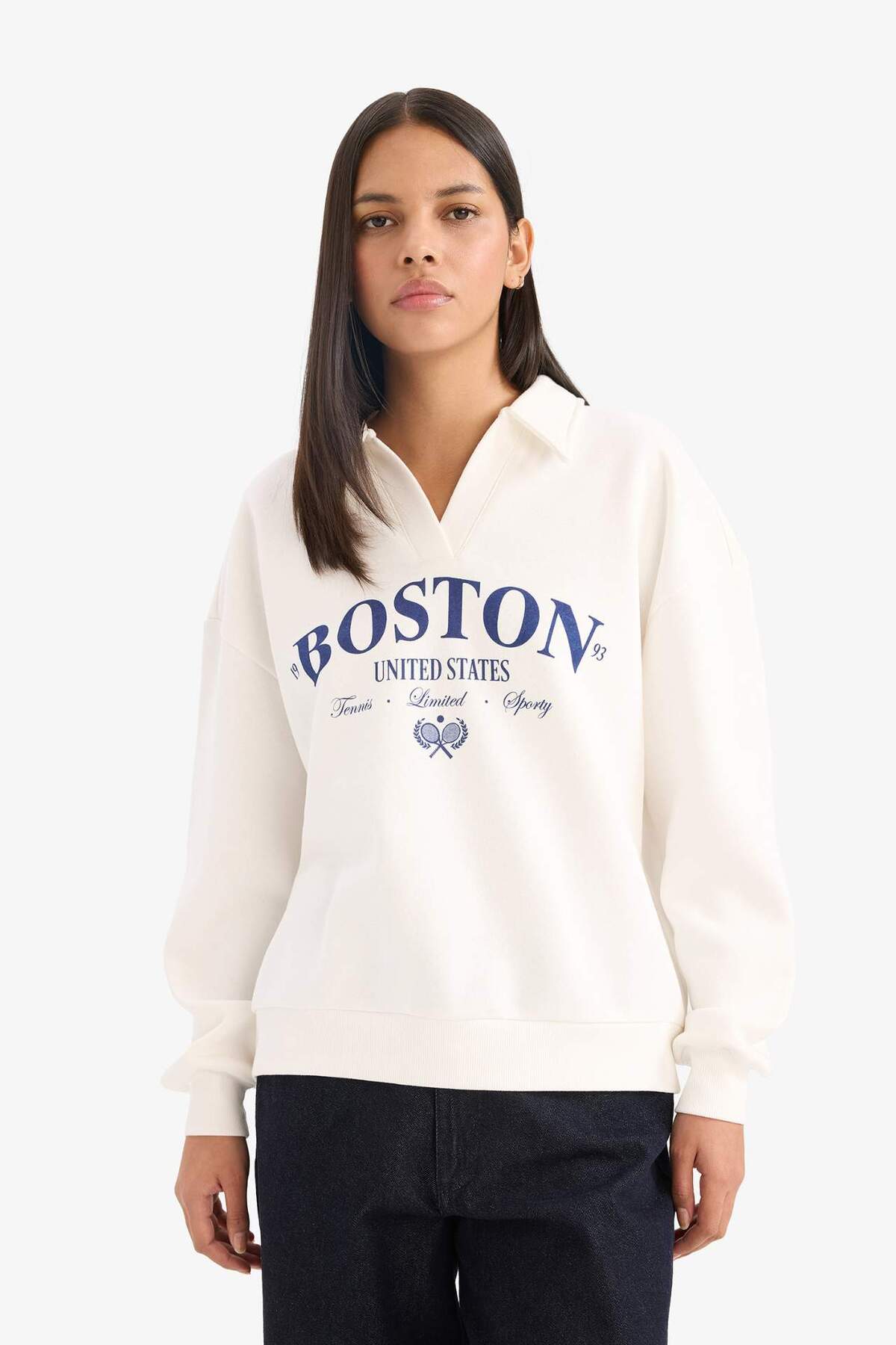DeFacto Relax Fıt Baskılı Sweatshirt F0303AX25AU görsel 3
