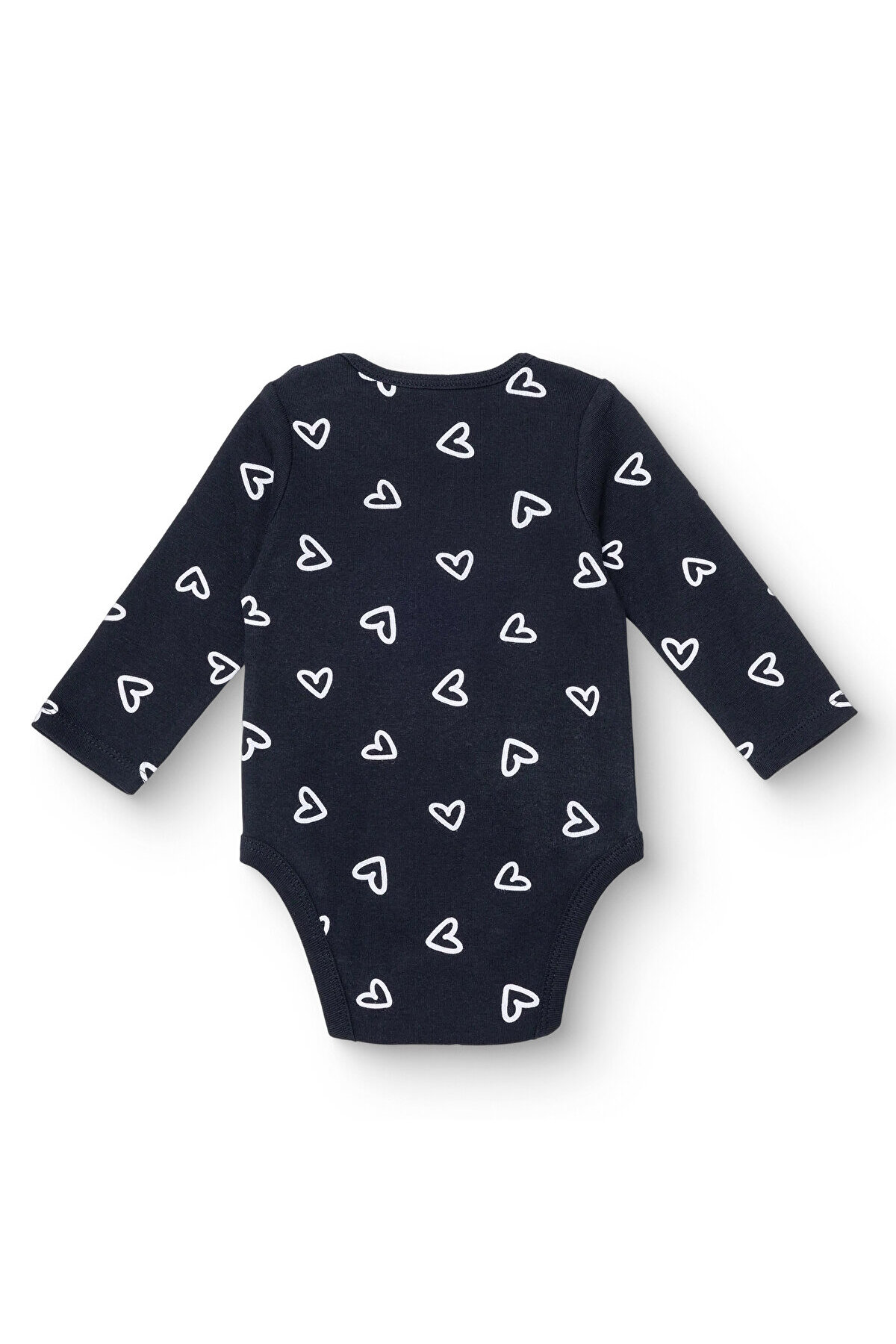 ebebek Hello Baby HelloBaby Kız Bebek Body Kalp Baskılı Çıtçıtlı Çıtçıtlı Yaka Uzun Kol fotoğrafı 2 (önizleme)