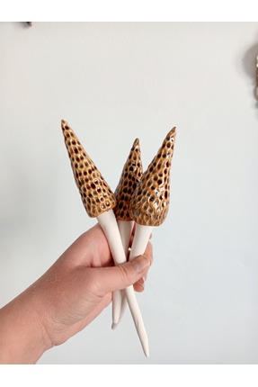 GÜLDANE SANAT ATÖLYESİ EL YAPIMI SERAMİK MANTAR, SAKSI VEYA BAHÇE DEKORU 3 LÜ...